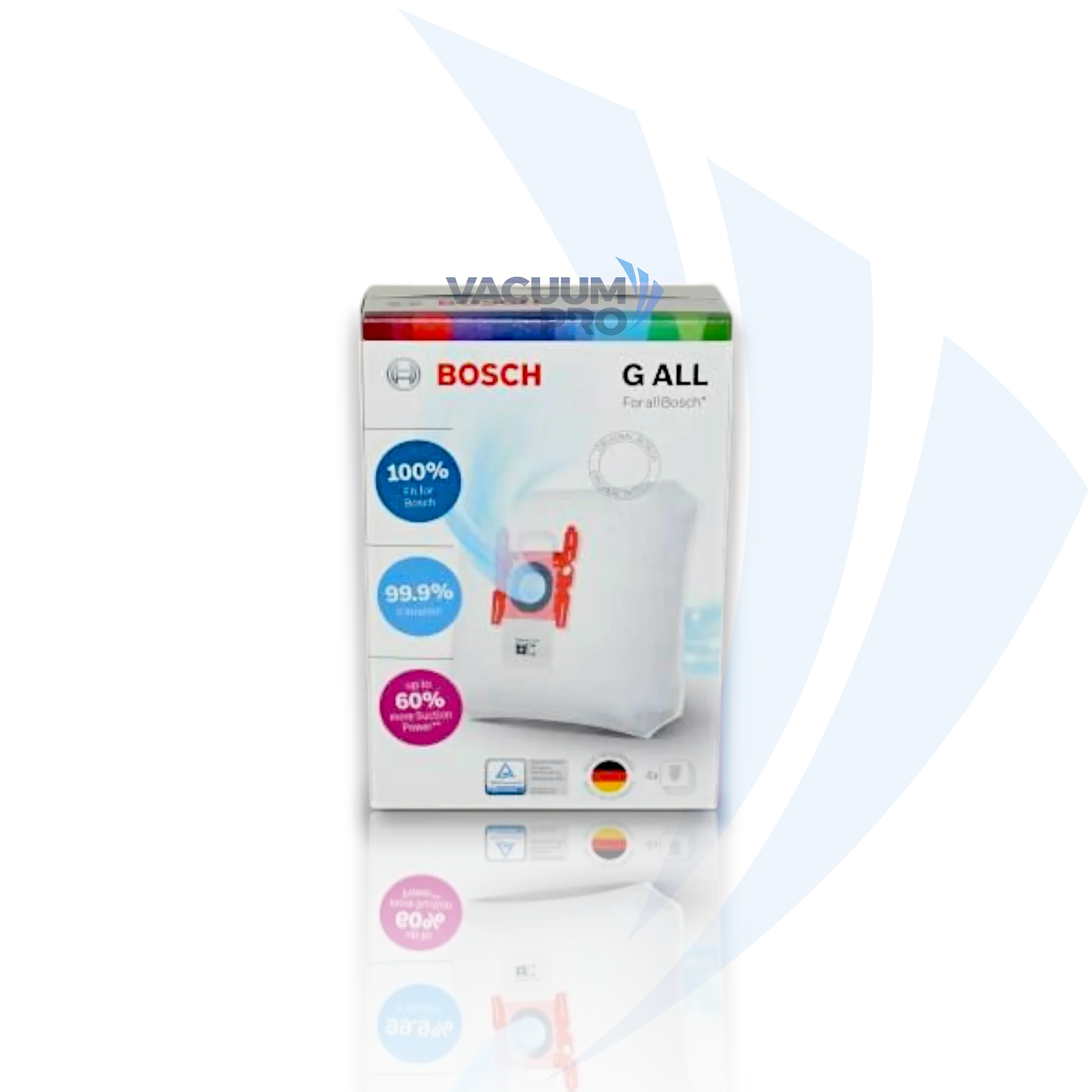 Replacement Vacuum Bags - HEPA Filtration, Fits Bosch Electro Duo Canister, Part #17003048-4, BBZ41FGALL (Pack of 4)