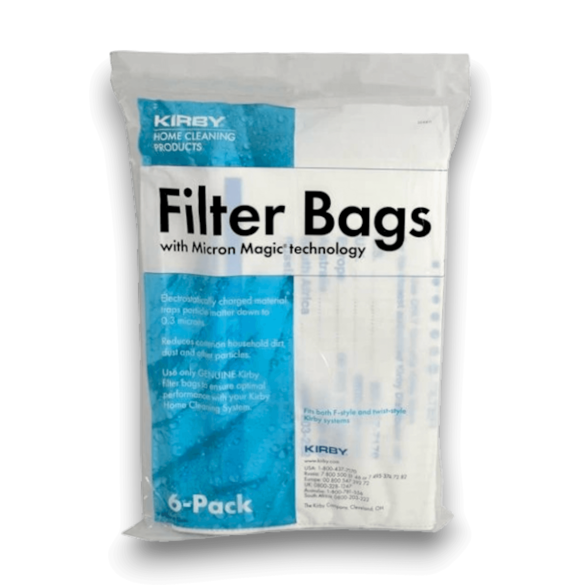 Kirby 204811G Vacuum Bags for Universal F Series Vacuums - Genuine 6 Pack packaging image