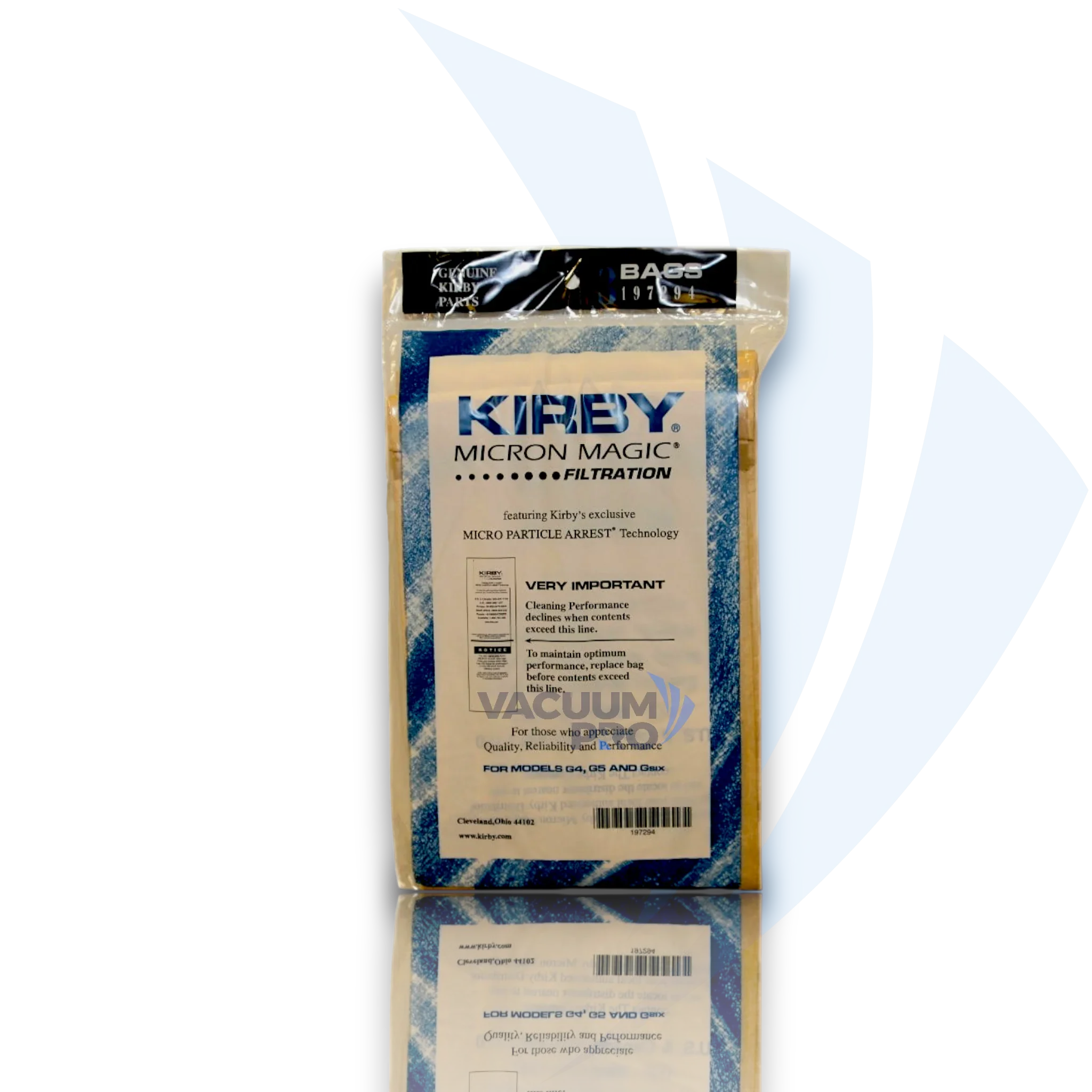 Replacement Generation 3 paper bag for Kirby vacuum, Part #197289 Vacuum Bags - Kirby Generation 3 Paper Bag