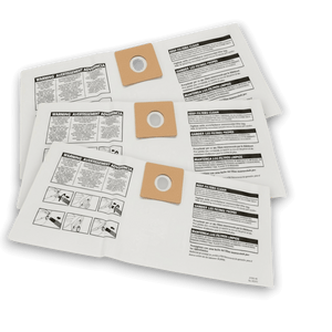 Shop-Vac 9066900 Vacuum Bags for 3 Gallon Series - Genuine 3 Pack, showcasing disposable filter bags with instructions.