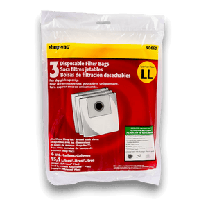 Shop-Vac 9066000 Vacuum Bags for 4 Gallon All Around - Genuine 3 Pack packaging showcasing disposable filter bags.