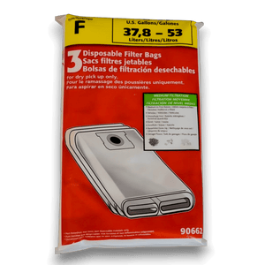 Shop-Vac 9066233 Vacuum Bags for 10-14 Gallon Series - Genuine 3 Pack disposable filter bags packaging.