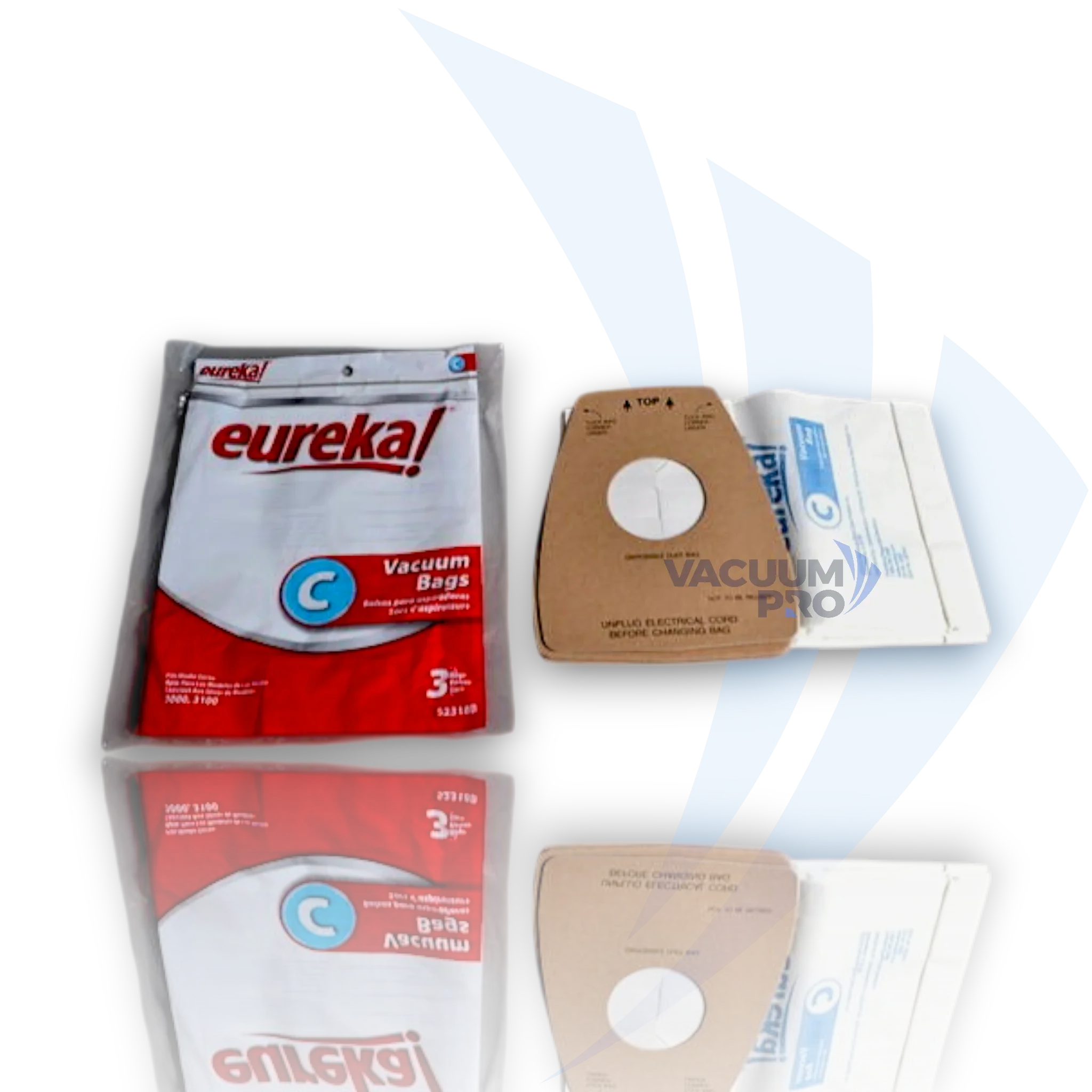 Replacement paper bags for Eureka vacuum, Part #52318B Vacuum Bags - Paper, Fits Eureka Mighty Mite, Part #52318B (Pack of 3).