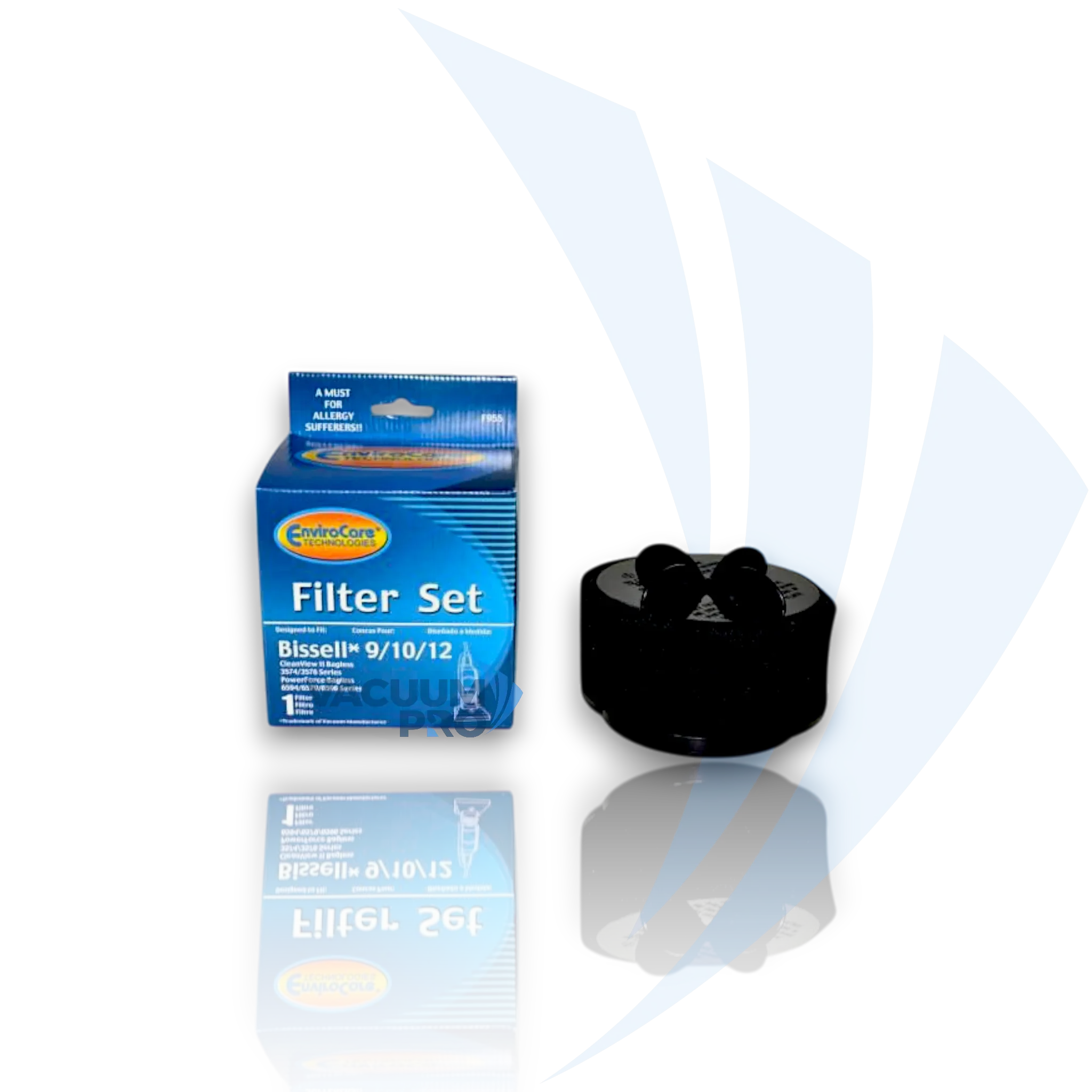 Replacement Vacuum HEPA Filter Set - Pleated & Foam, Fits Bissell CleanView Helix Style 9, Part # F955 for Bissell vacuum, Part #F955