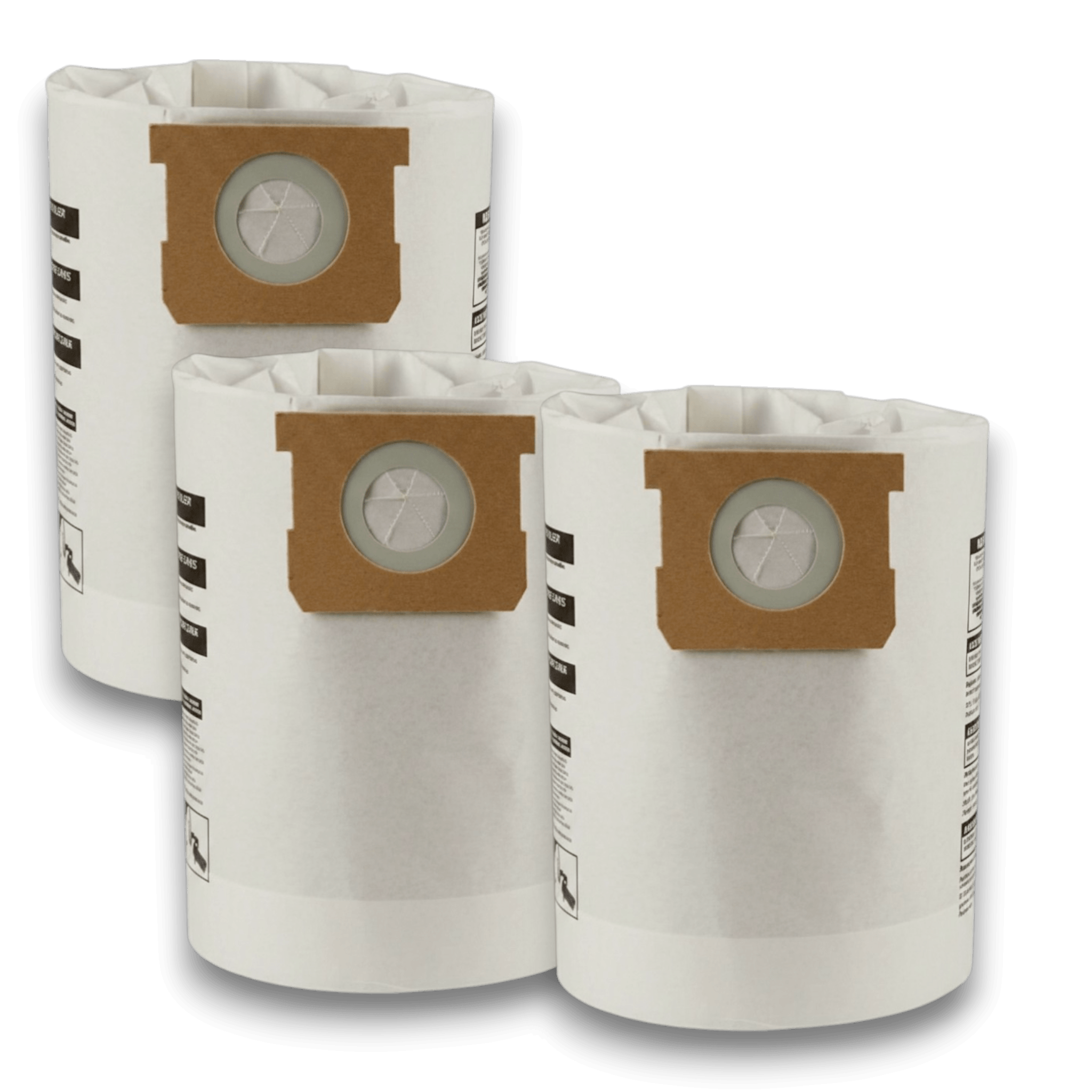 Shop-Vac 9066833 Vacuum Bags for 2-2.5 Gallon Series - Genuine 3 Pack displayed in a stack of three.