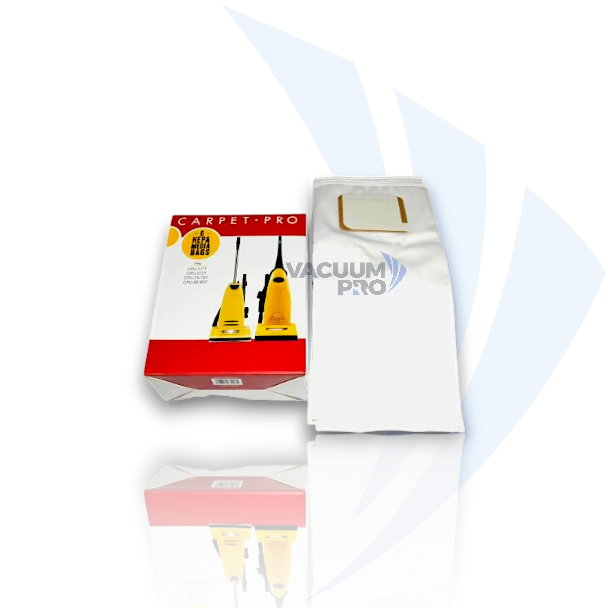 Replacement HEPA paper bags for Carpet Pro vacuum, Part #CPH-6