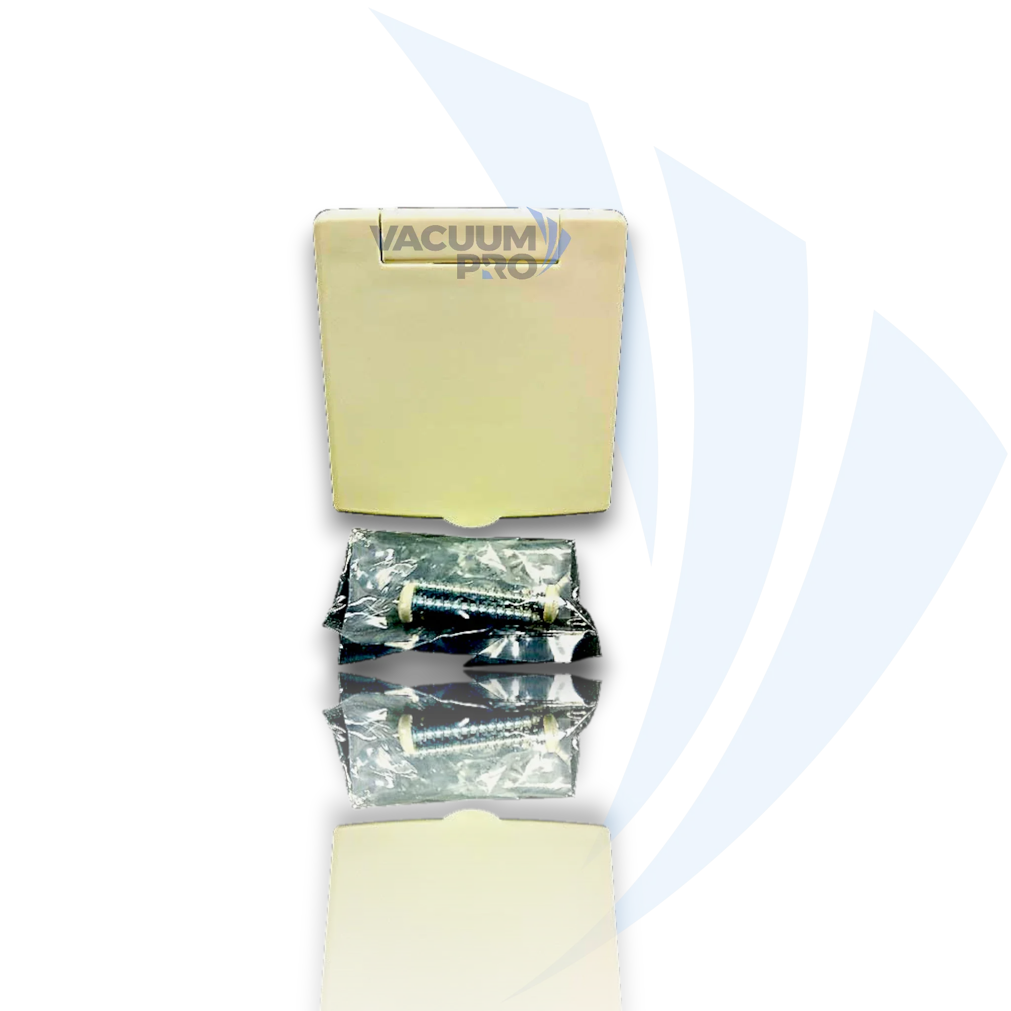 Replacement Vacuum Inlet Valve - Full Door Square Face Plate, Almond, Fits Plastiflex Central Vacuum Systems, Part #SV8232