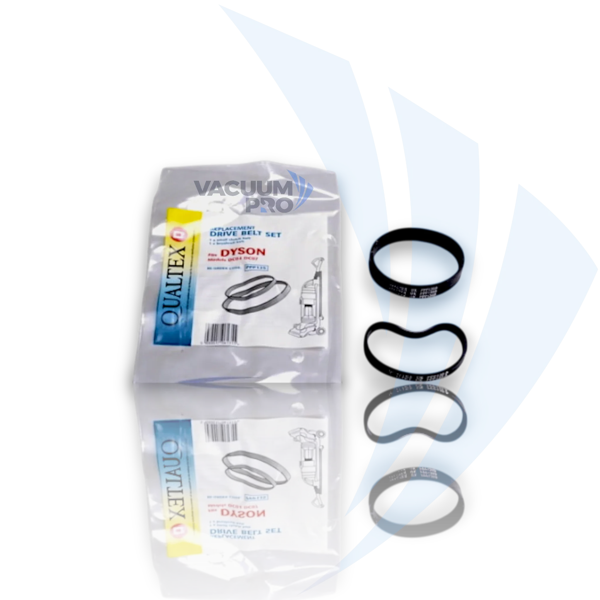 Replacement drive belt set for Dyson vacuum, Part #902514-01 Vacuum Drive Belt - Clutch System 2 Pack, Fits Dyson DC04, DC07, DC14, DC33, Part #DC04-07-14-33-BELTS, 902514-01 (Pack of 2)