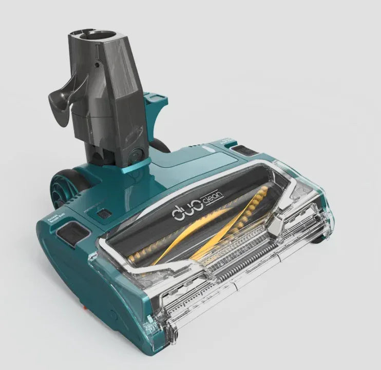 Turbo vacuum cleaner motorized brush head attachment with LED lighting and roller brush