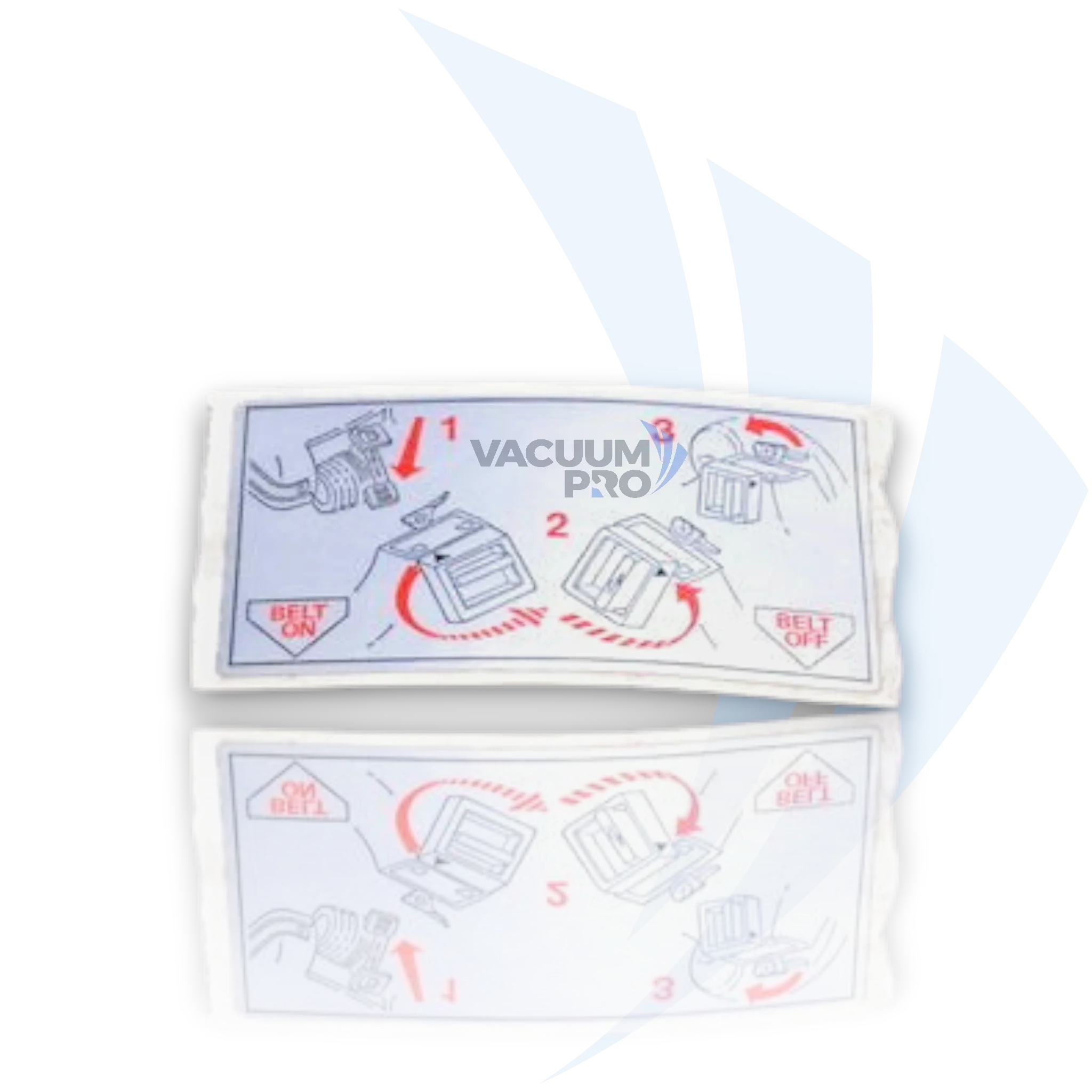 Replacement Vacuum Instruction Label - Kirby Heritage II Durable Adhesive, Part #146684S for Kirby vacuum