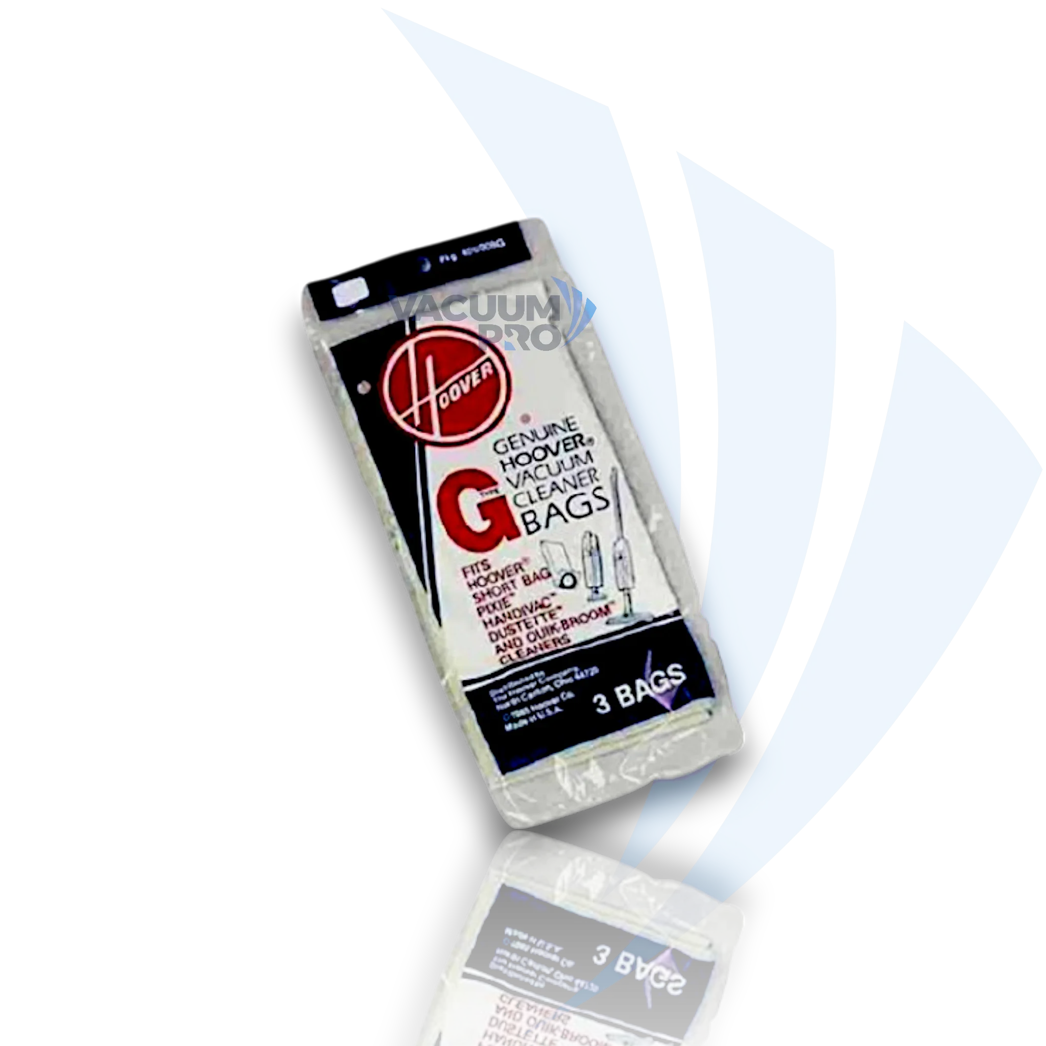 Replacement G bags for Hoover vacuum, Part #4010008G Vacuum Bags - Hoover G Genuine 3-Pack, Compatible with Quick Broom, Handivac, Dustette, Pixie, Part #4010008G (Pack of 3)