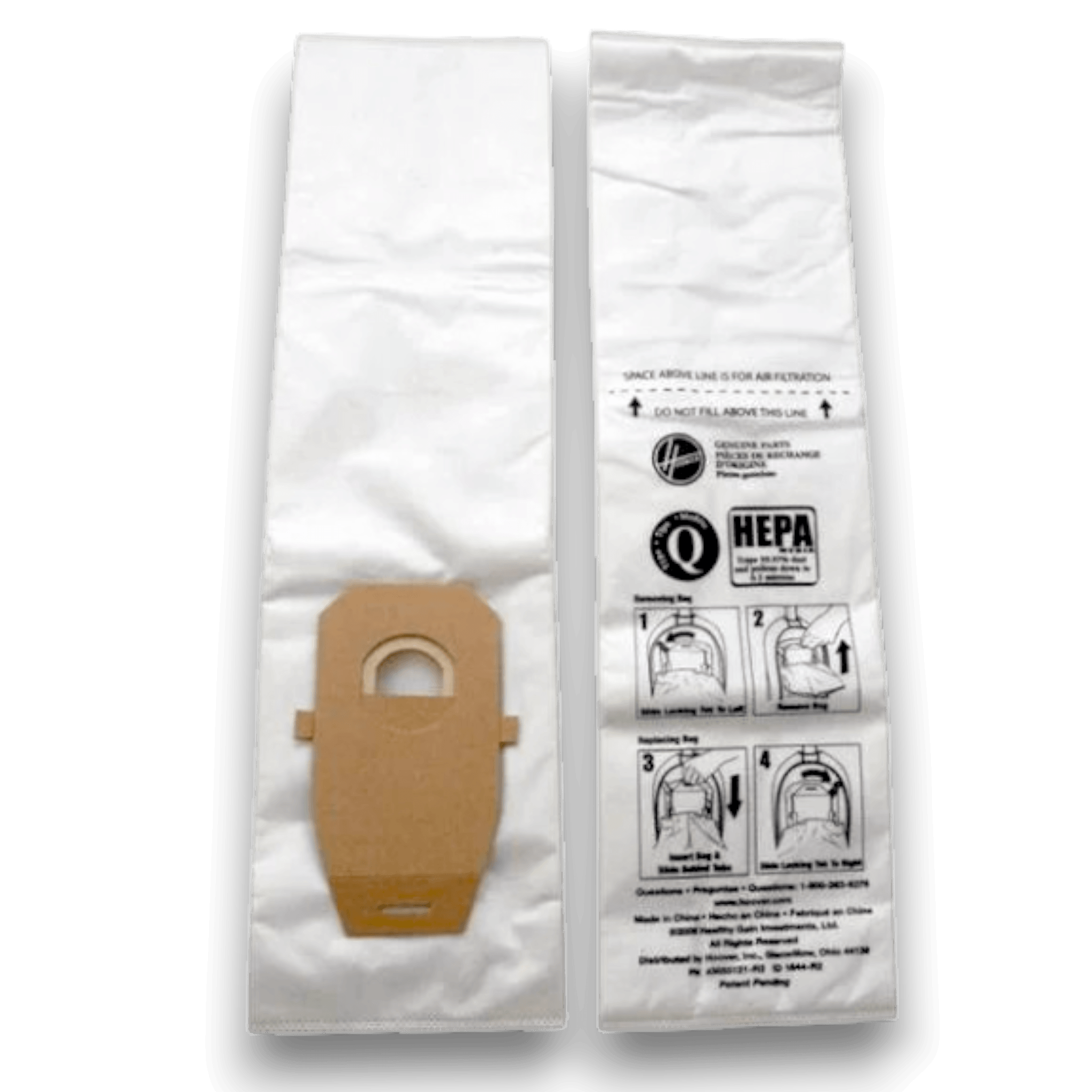 Hoover AH10000 Vacuum Bags for Platinum Lightweight Upright Vacuums - Genuine 2 Pack - HEPA filtration bags image.
