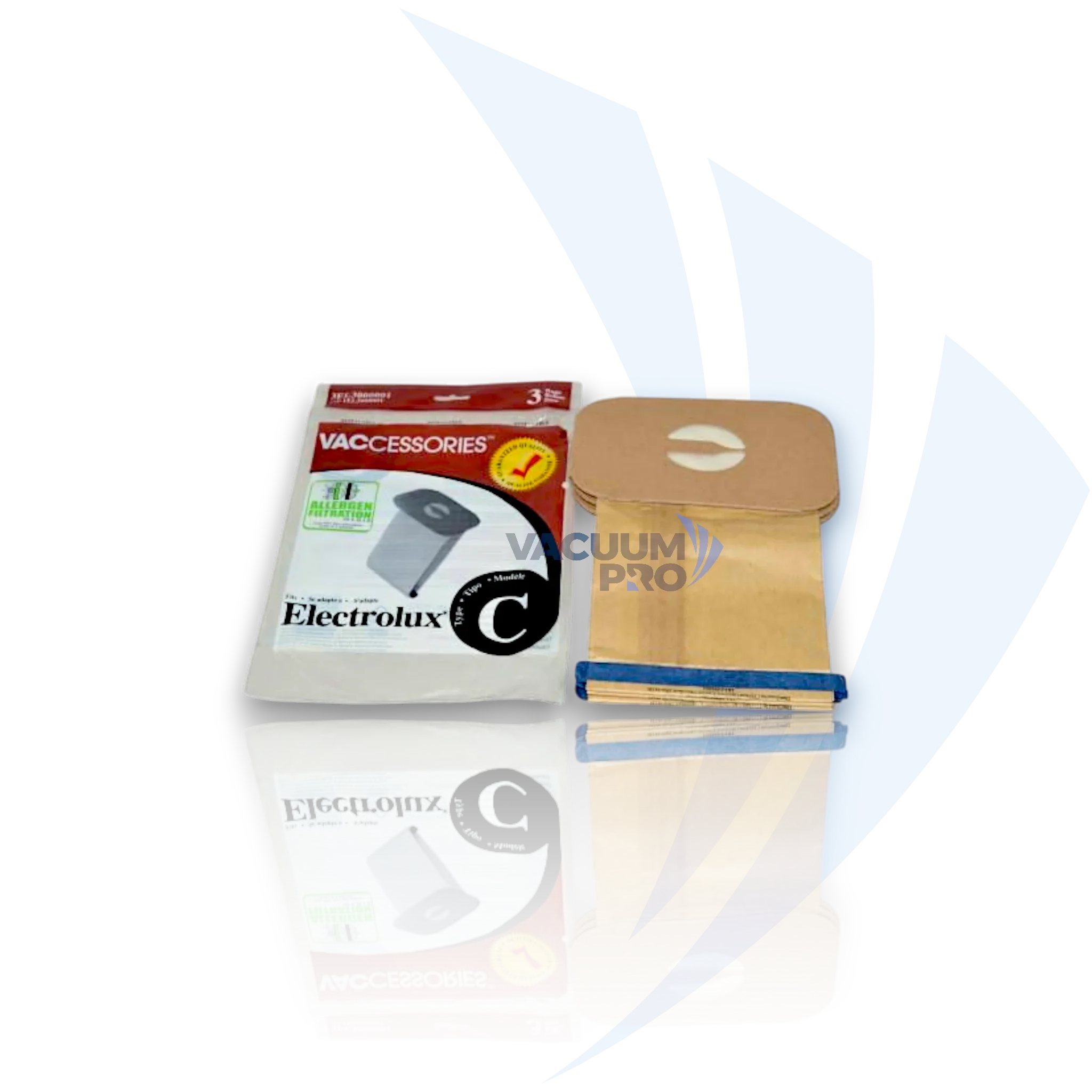 Replacement Bags - Paper, Fits Electrolux Style C Canister, Part #3EL3000001 (Pack of 3) for Electrolux vacuum, Part #3EL3000001