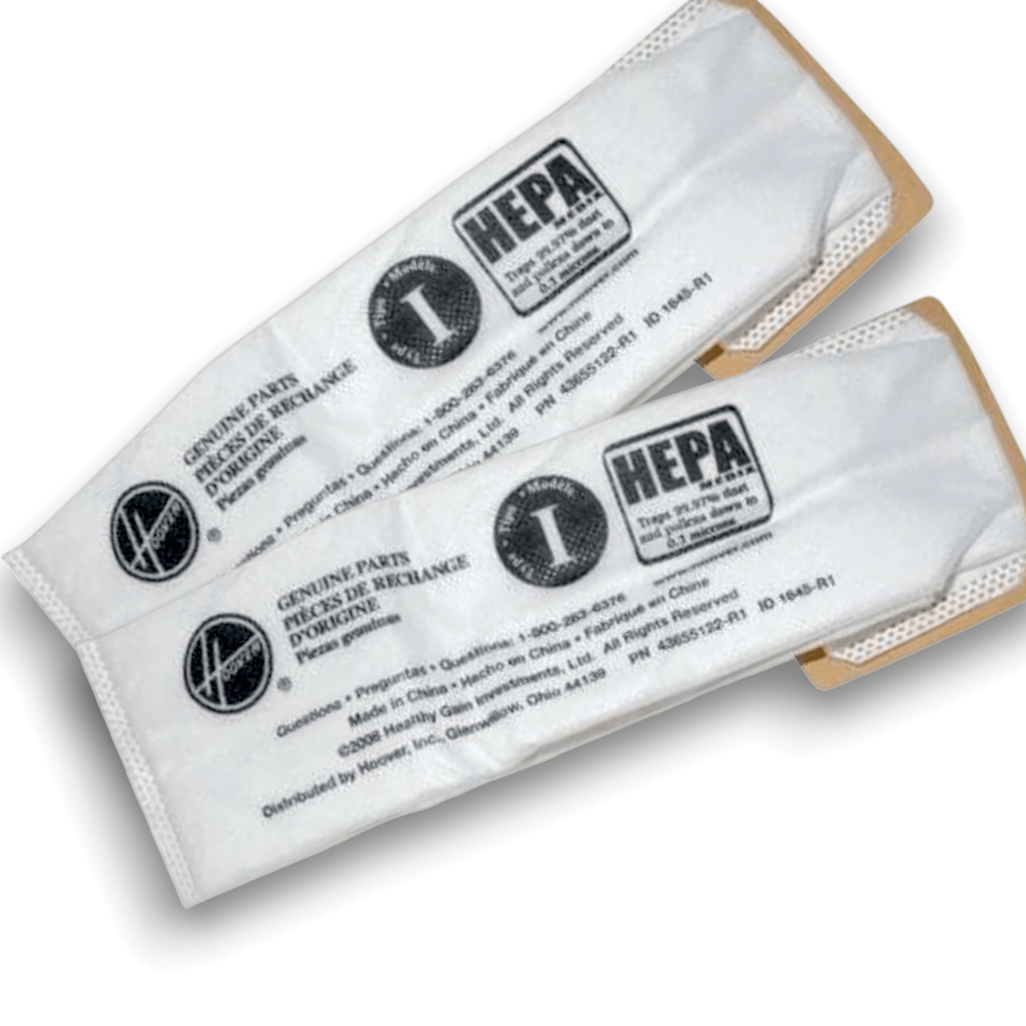 Hoover AH10005 Vacuum Bags for Platinum Lightweight Canister Vacuums - Genuine 2 Pack, HEPA filtration bags.