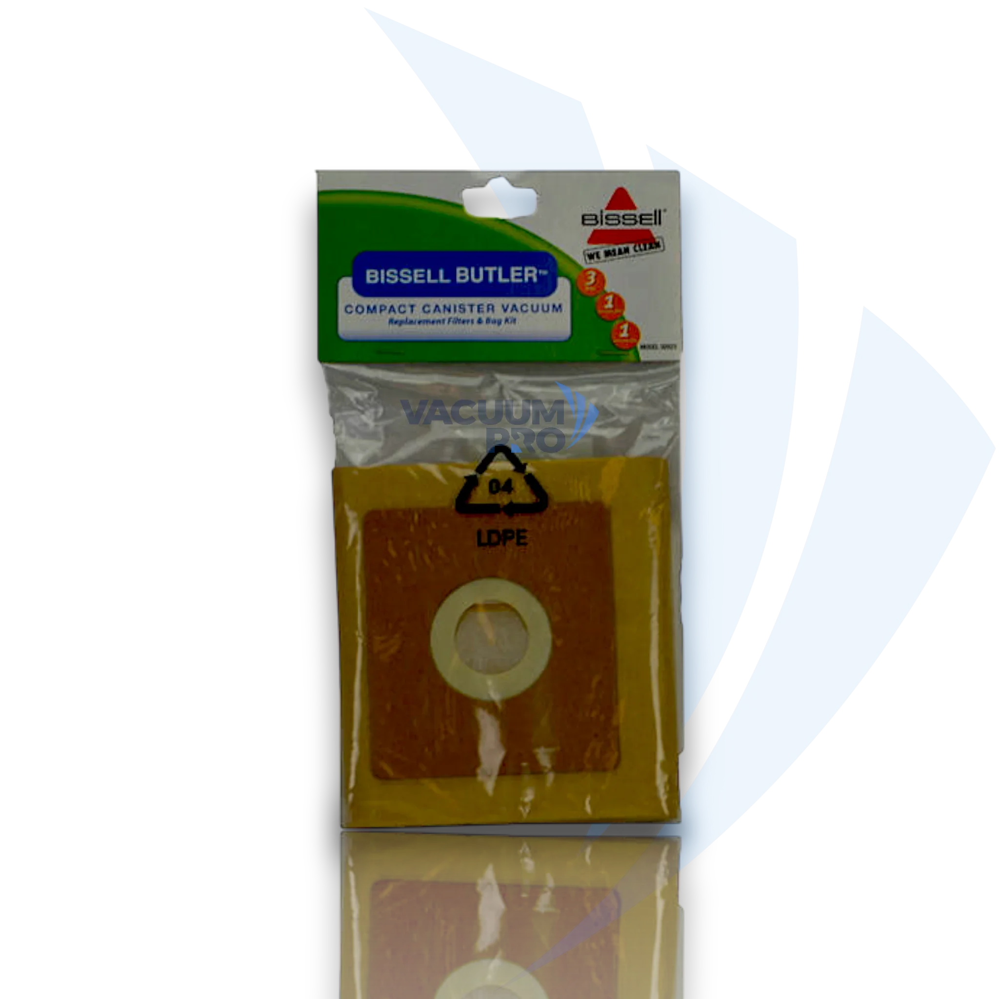 Replacement Butler bags 3-pack with filters for Bissell vacuum, Part #32023