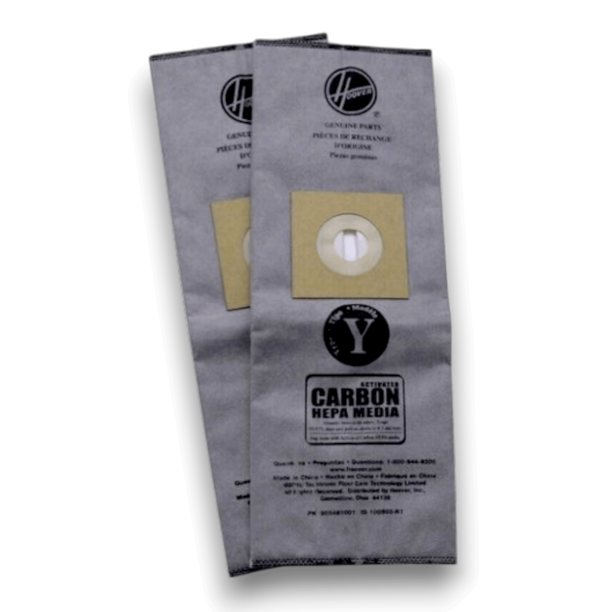 Hoover AH10165 Vacuum Bags for Type Y Upright Vacuums - Genuine 2 Pack, premium HEPA filtration bags.