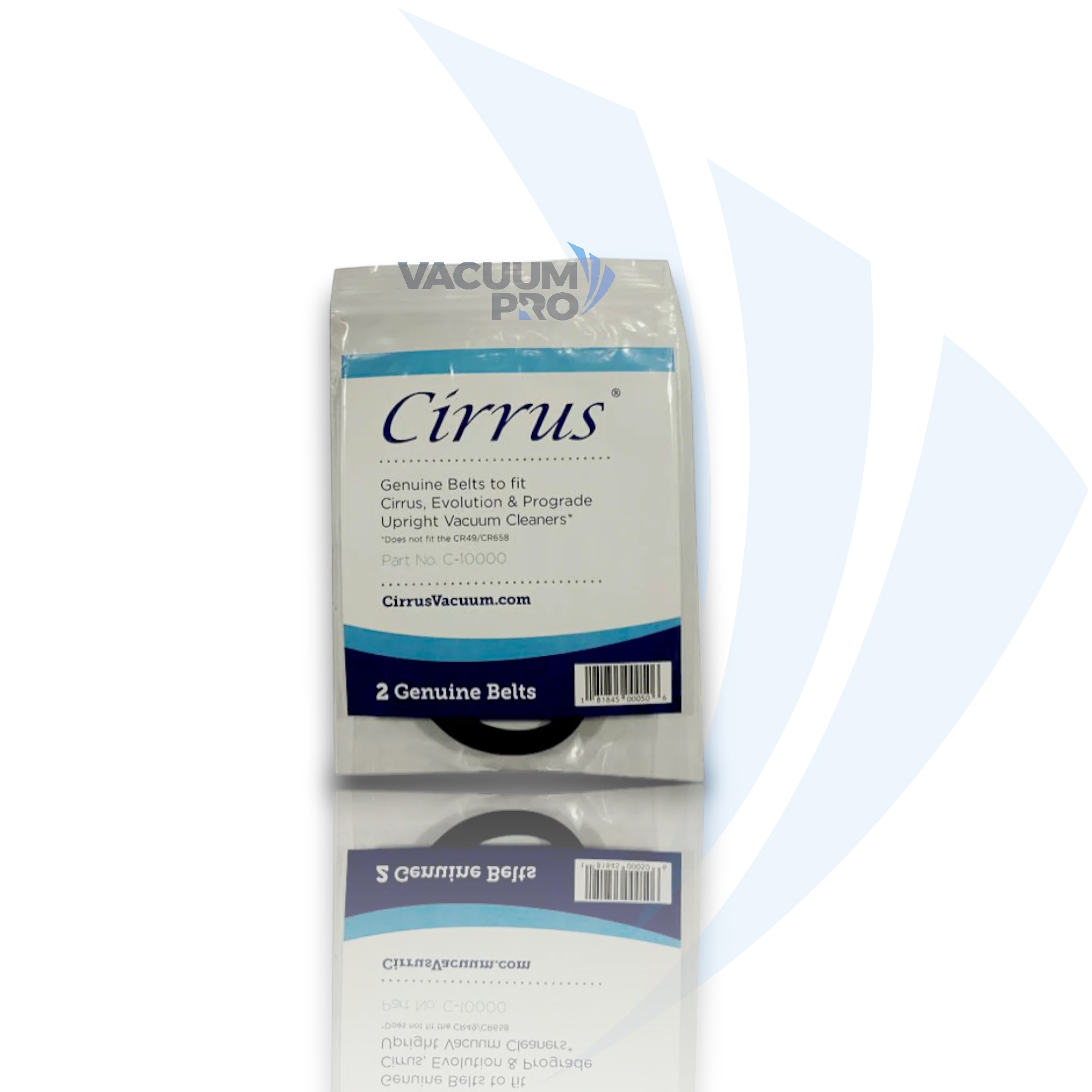 Replacement flat belt for Cirrus vacuum, Part #C-10000 Vacuum Belt - Flat, Fits Cirrus & ProGrade Upright Models, Part #C-10000 (Pack of 2).