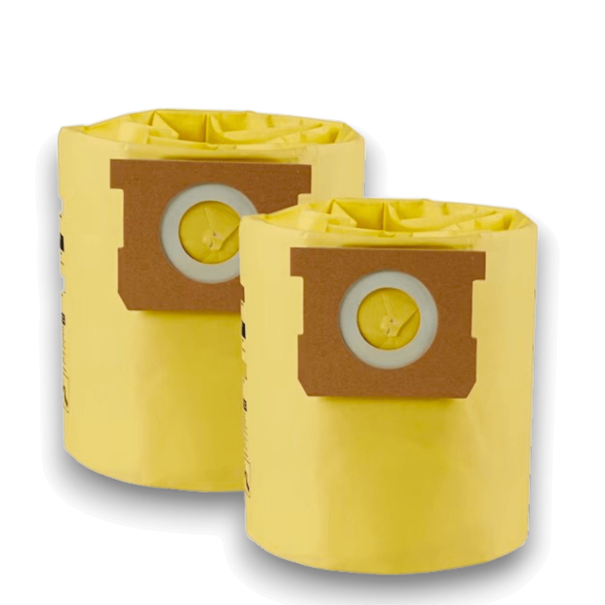 Shop-Vac 9196433 Vacuum Bags for 4 Gallon All Around Plus Series - Genuine 2 Pack displayed in yellow packaging.