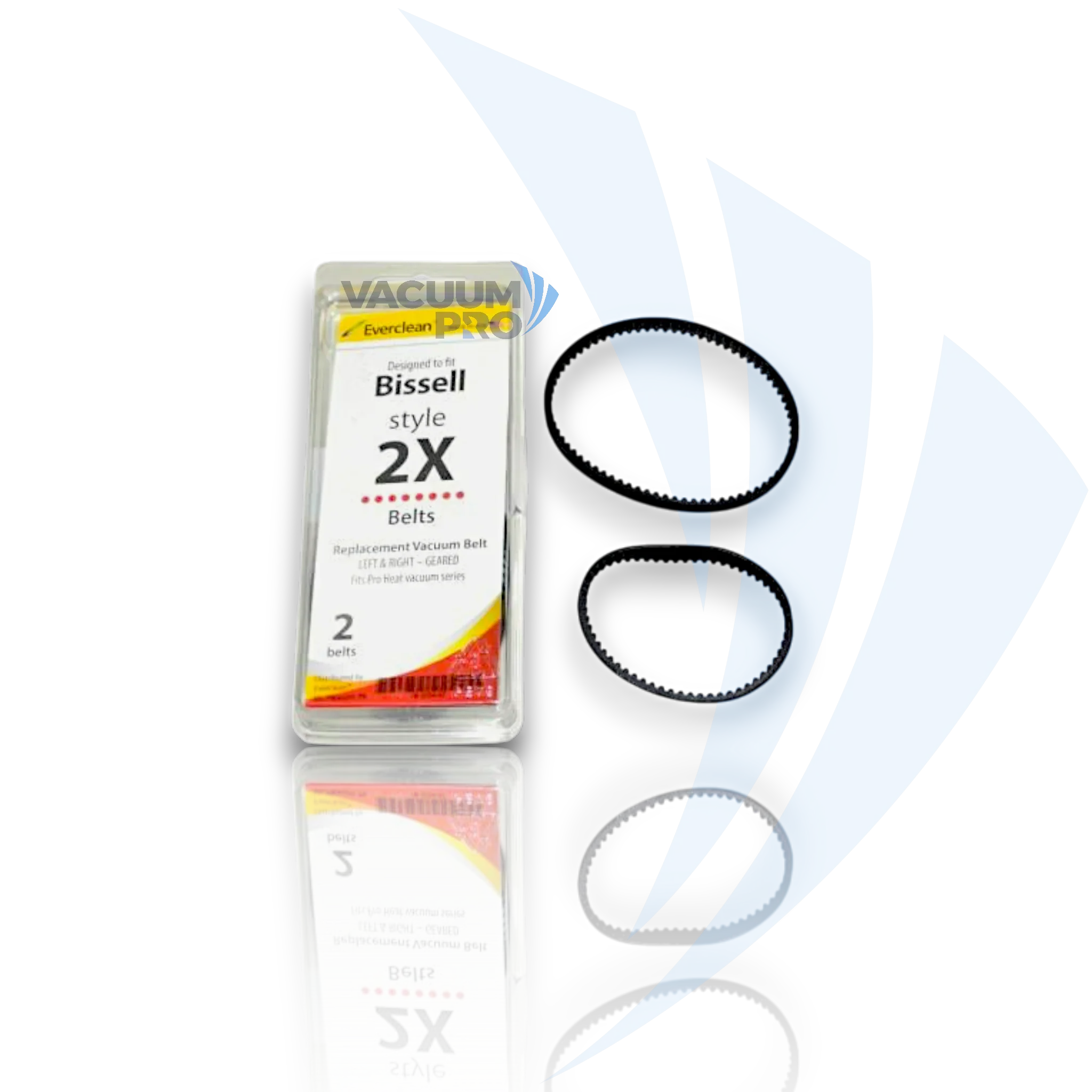 Replacement belt set for Bissell vacuum, Part #18-3304-07 Vacuum Belt Set - Everclean Left and Right, Fits Bissell ProHeat 2X, Part #18-3304-07 (Pack of 2).
