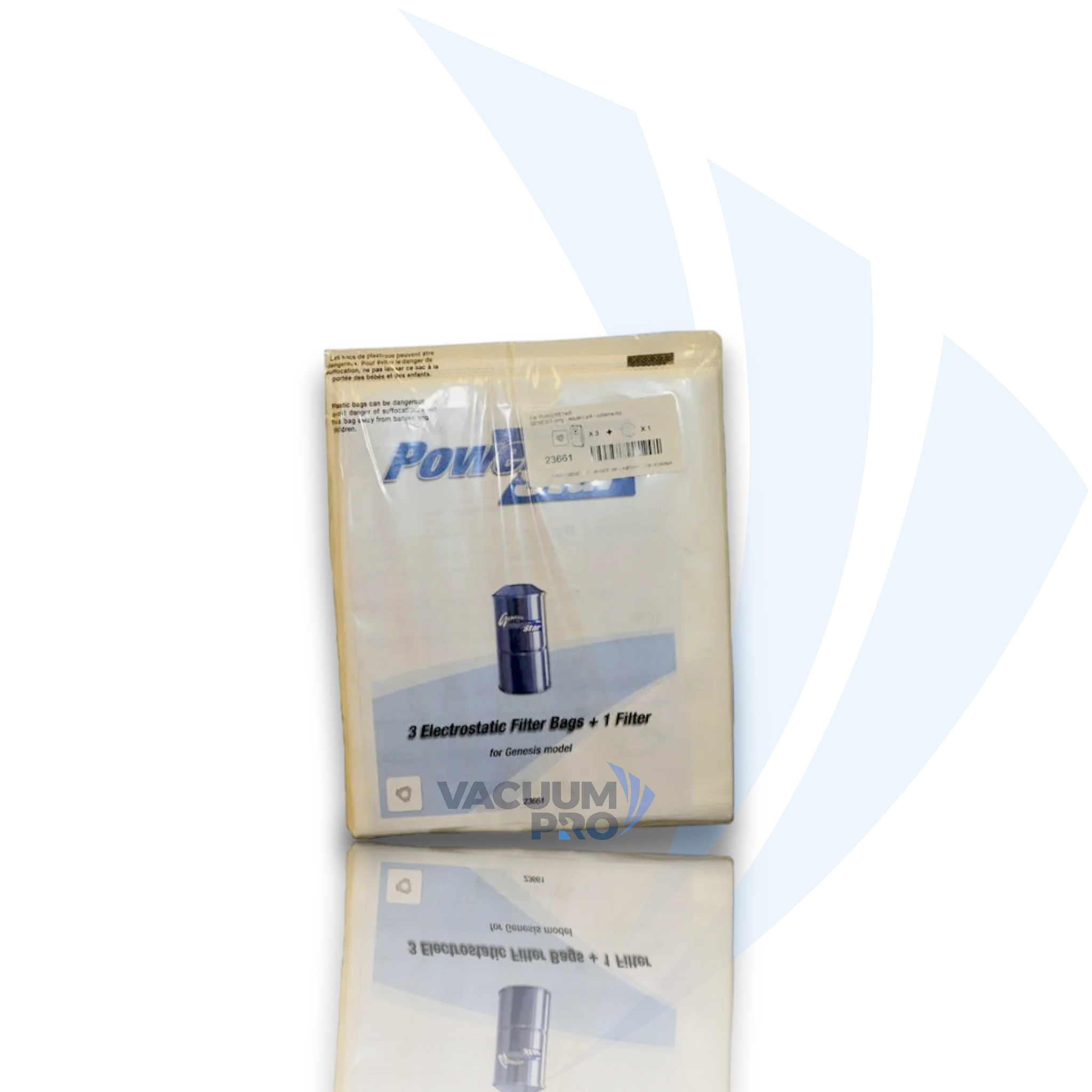 Replacement bags for PowerStar vacuum, Part #PS-23661 Vacuum Bags - Electrostatic Filter Media, Fits PowerStar Genesis 99190
