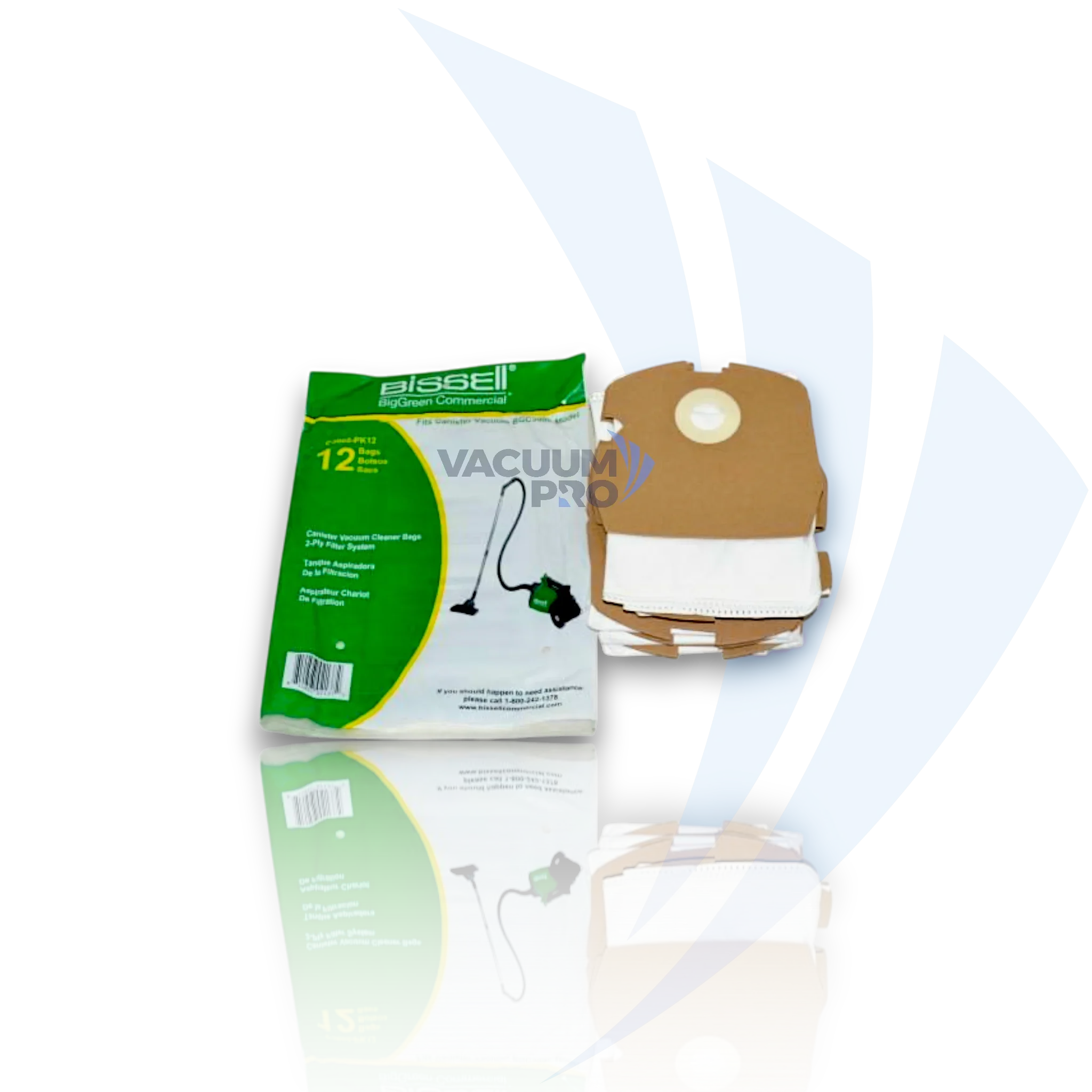 Replacement high-filtration paper bags for Bissell vacuum, Part #C3000-PK12
