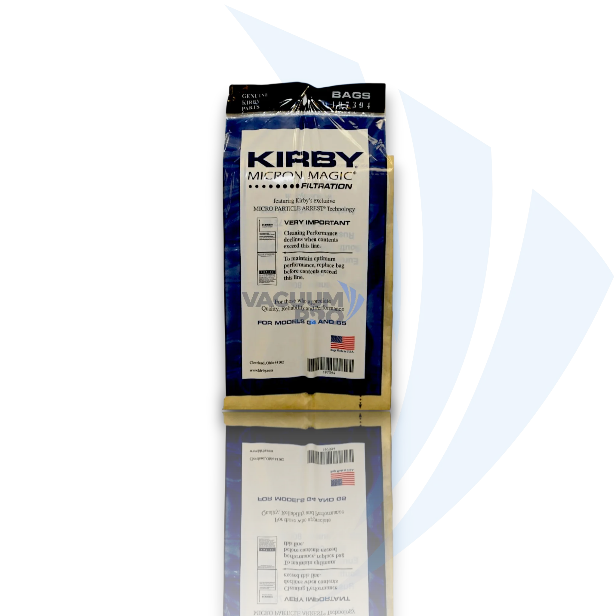 Replacement Vacuum Bags - Kirby G6 Micron Magic HEPA Filtration, Fits Kirby G6 Series, Part #197394 (Pack of 9) for Kirby vacuum, Part #197394