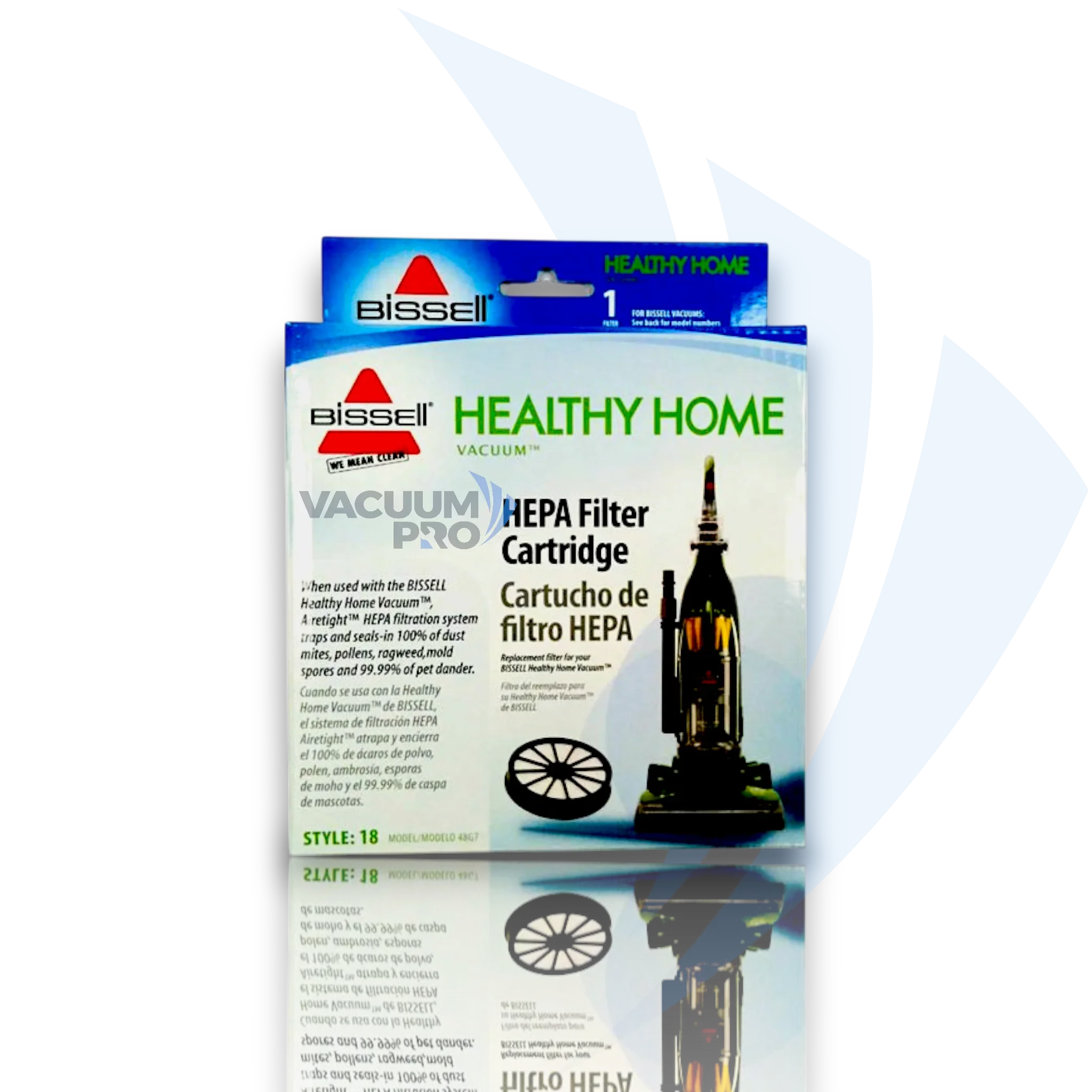 Replacement Vacuum HEPA Post-Motor Filter - Captures Fine Dust & Allergens, Fits Bissell Healthy Home 16N5 Series, Style 18, Part #48G7