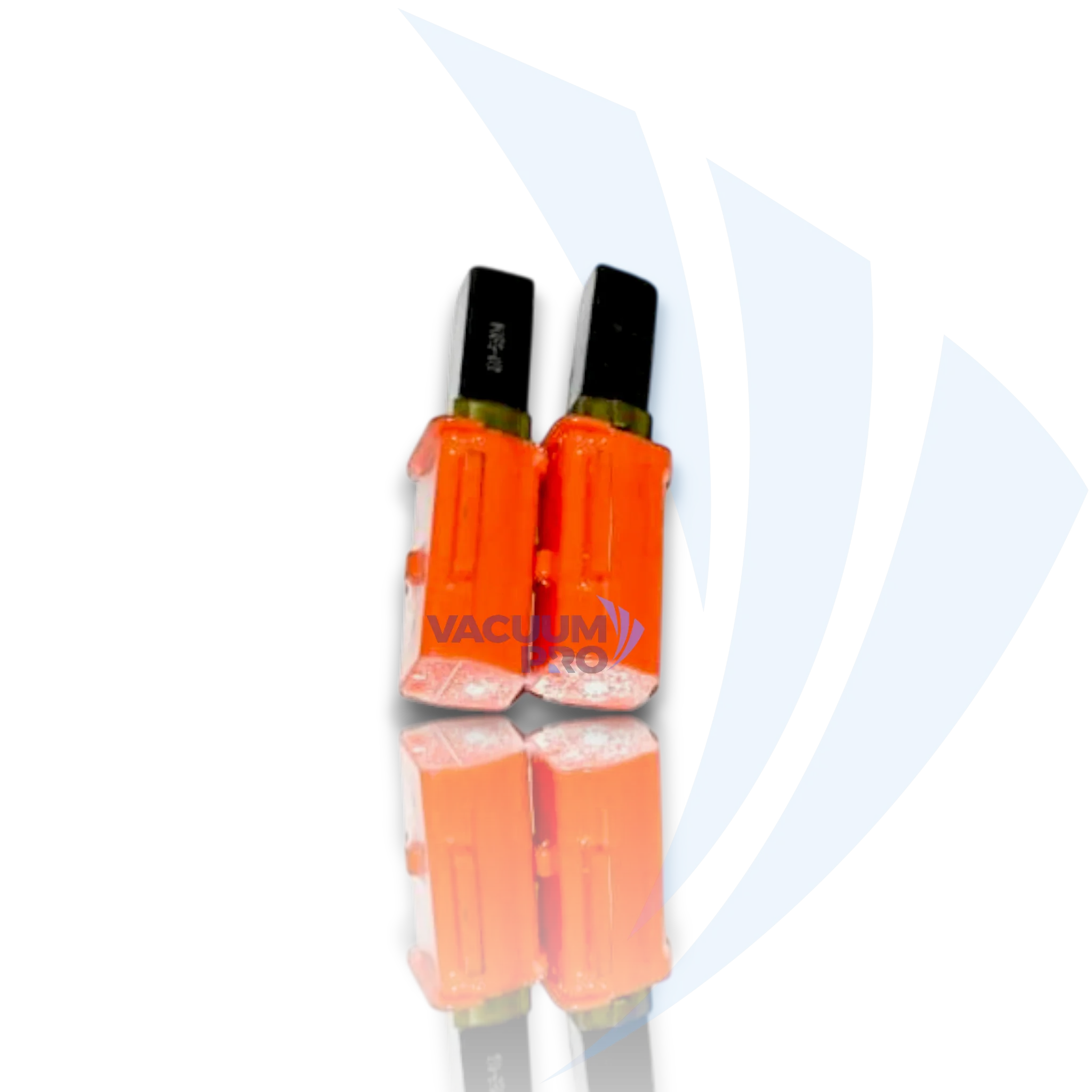 Replacement carbon brush set with orange holder for Ametek Lamb vacuum, Part #833392-67