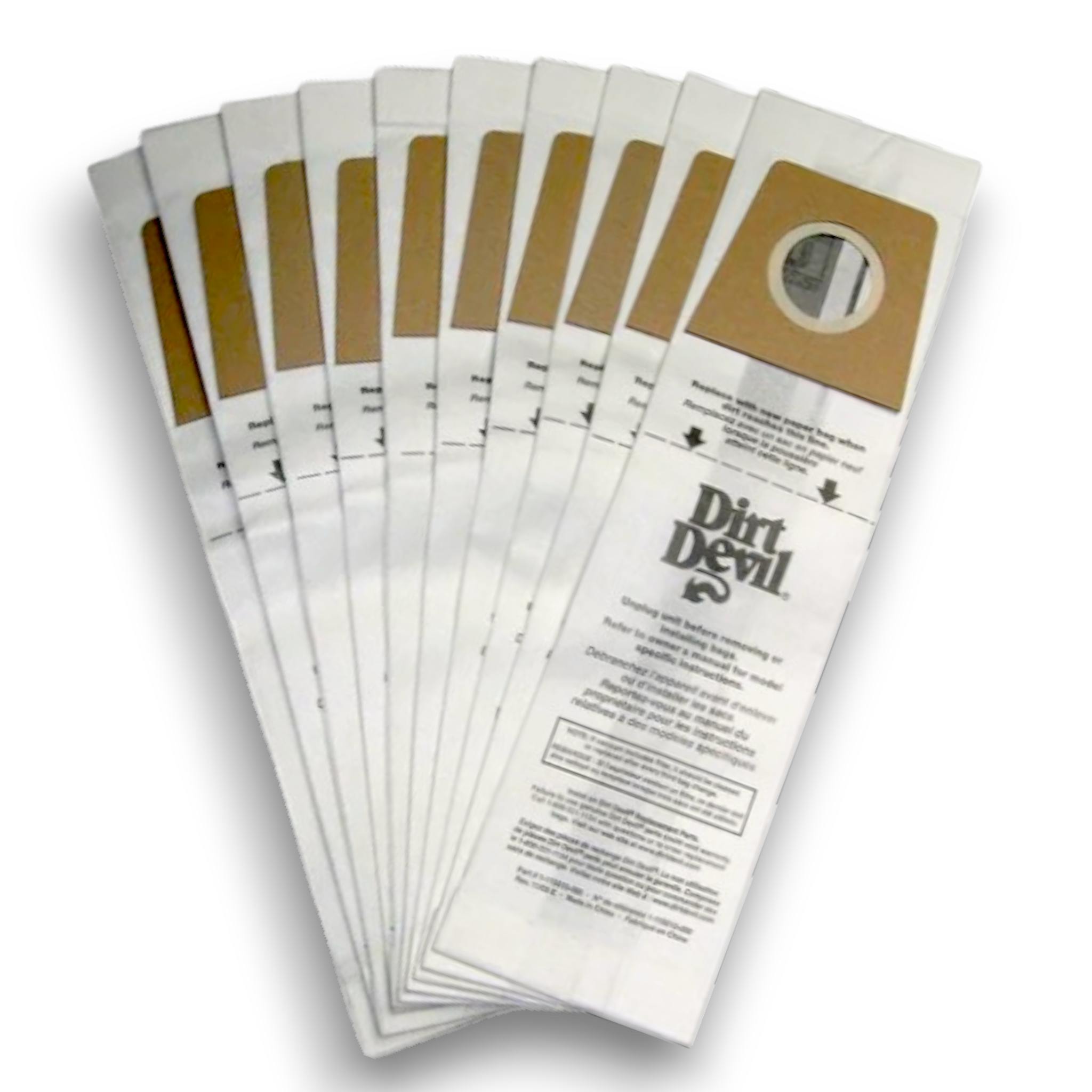 Dirt Devil 3920048001 Vacuum Bags for Type U Upright Vacuums - Genuine 10 Pack