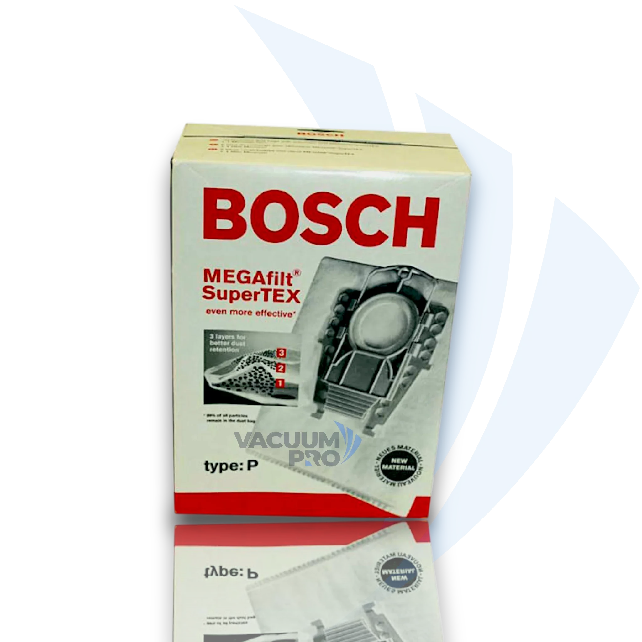 Replacement Dust Bags - Bosch Type P Premium Triple-Layer Filtration, Allergen, Self-Sealing, 1.5-Gallon, Part #462586 (Pack of 5) for Bosch vacuum, Part #462586