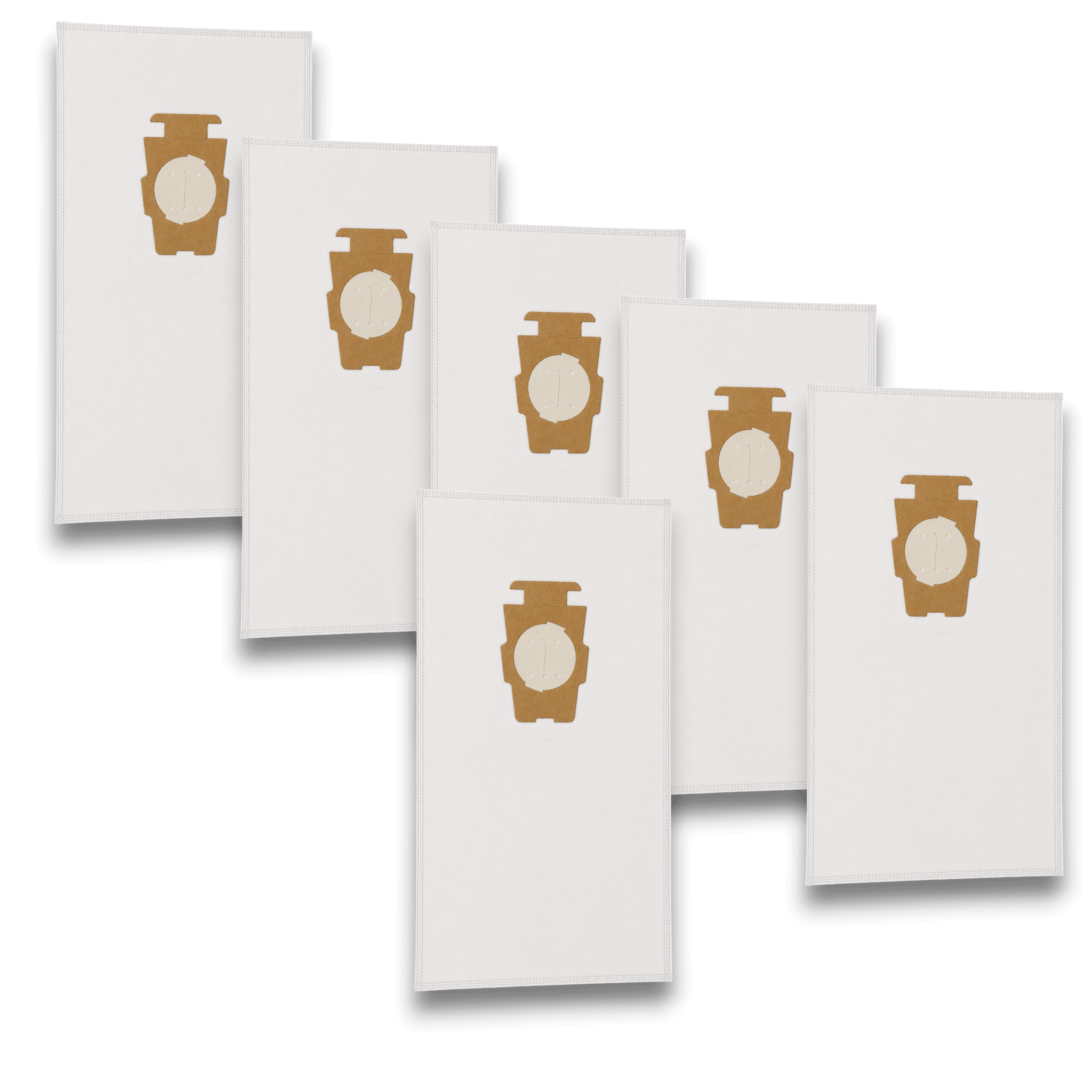 Kirby 204814G HEPA Vacuum Bags for Universal F Series Vacuums - Genuine 6 Pack displayed in a neat arrangement.