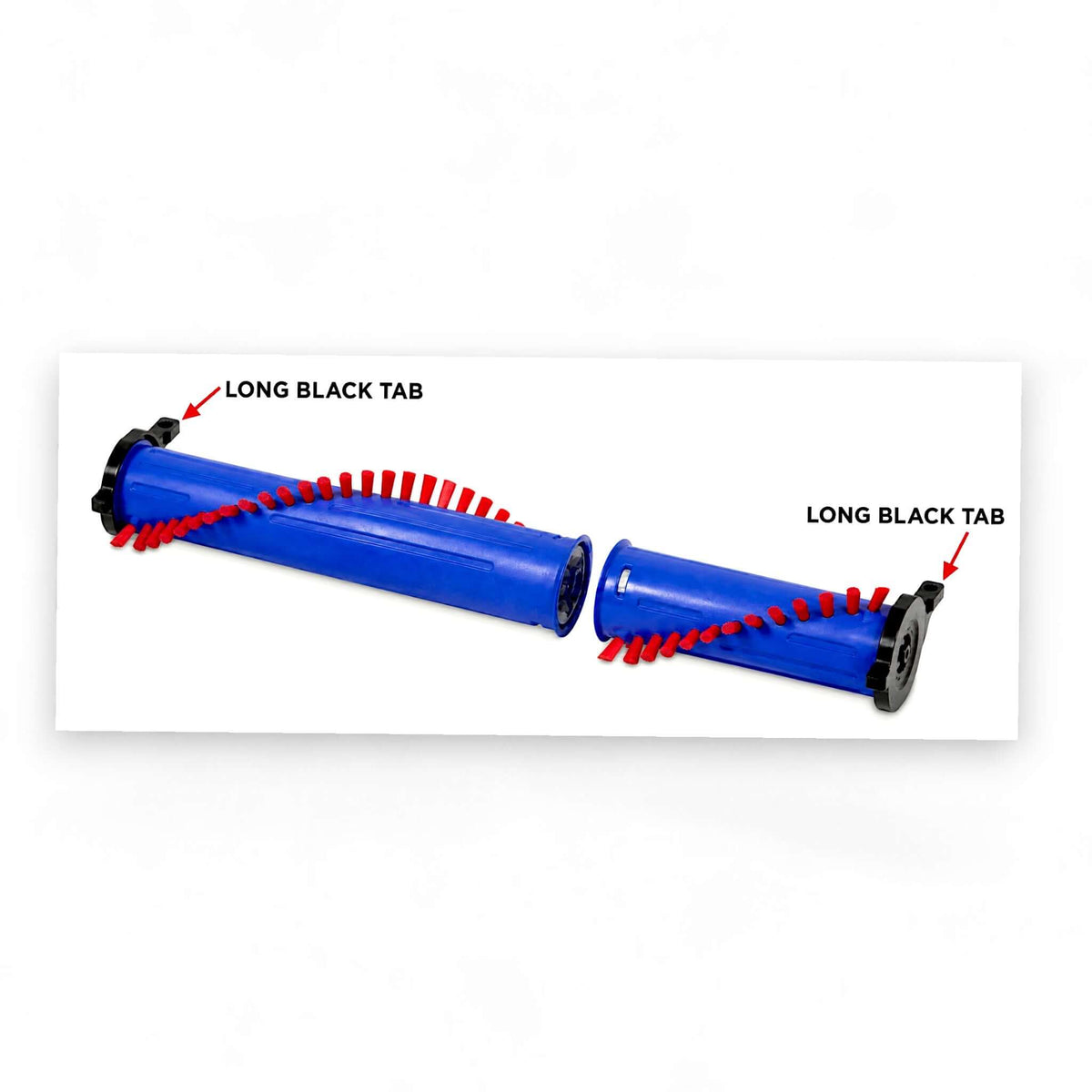 Dyson 966870-01 Brush Bar features long black tabs and red bristles for effective cleaning in Cinetic Big Ball and Slim Ball vacuums.