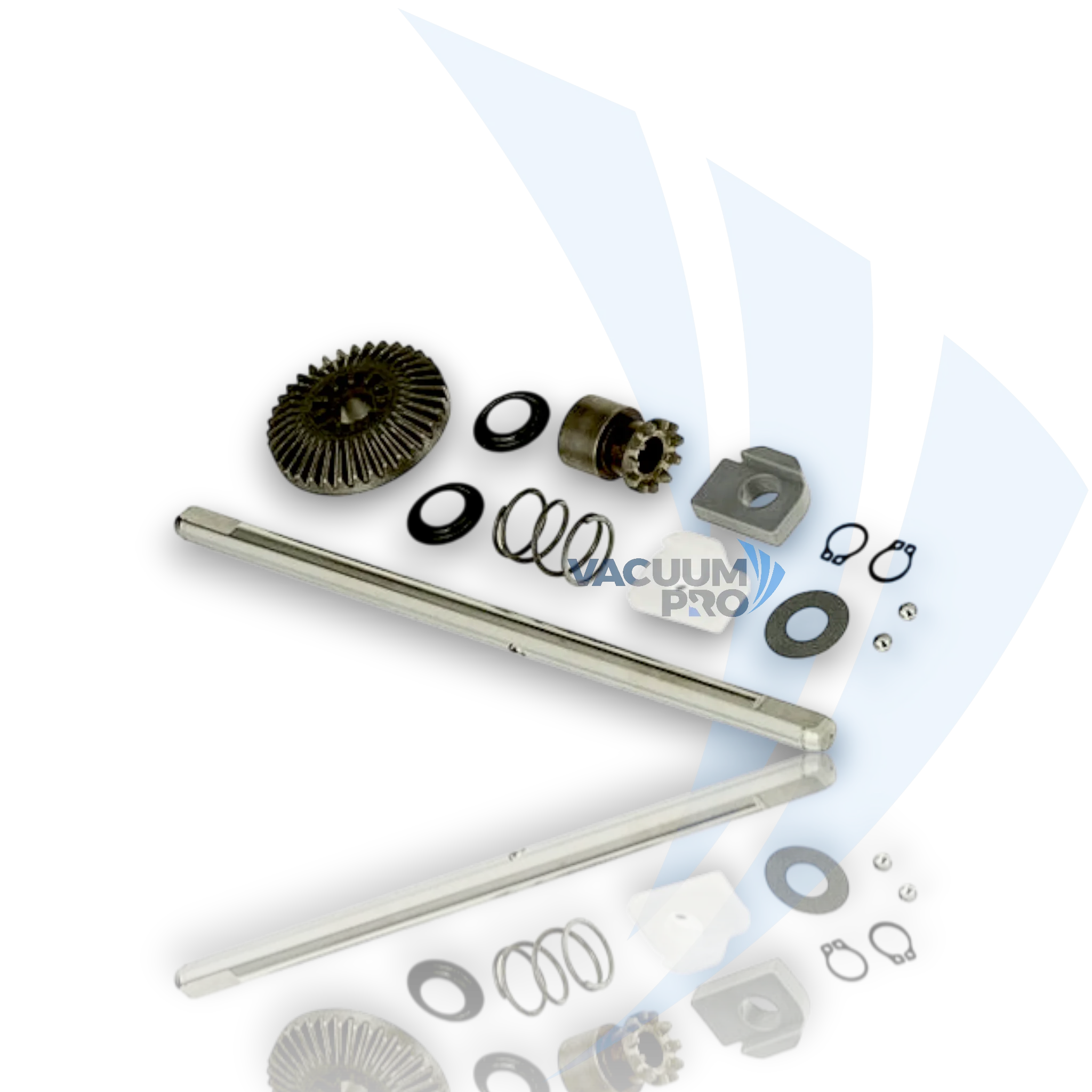 Replacement rear axle assembly with gear and overload for Kirby vacuum, Part #555211A