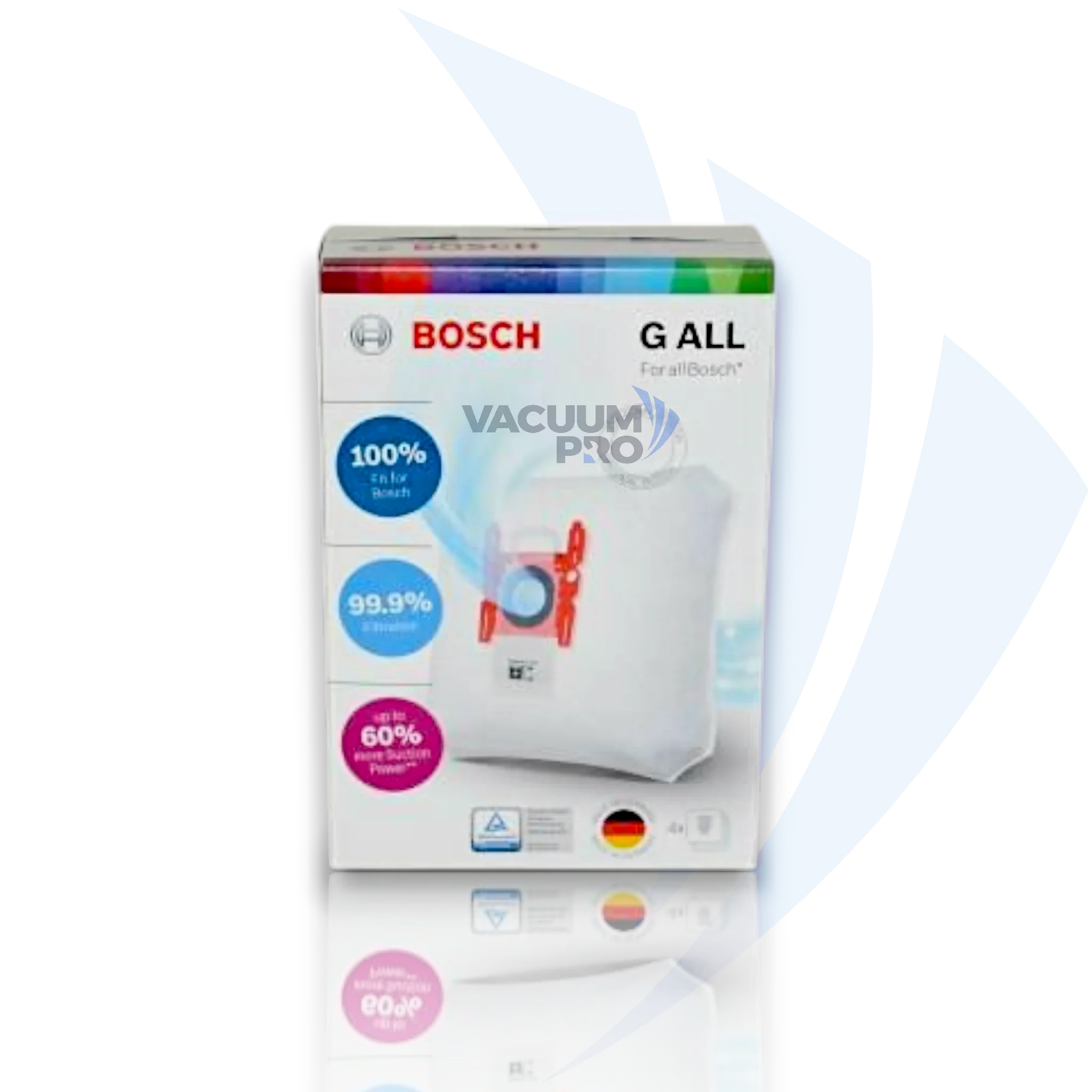 Replacement Vacuum Bags - Bosch Type G Megafilt Supertex, Multi-Layer Filtration, 4-Pack, Part #462544 (Pack of 4)