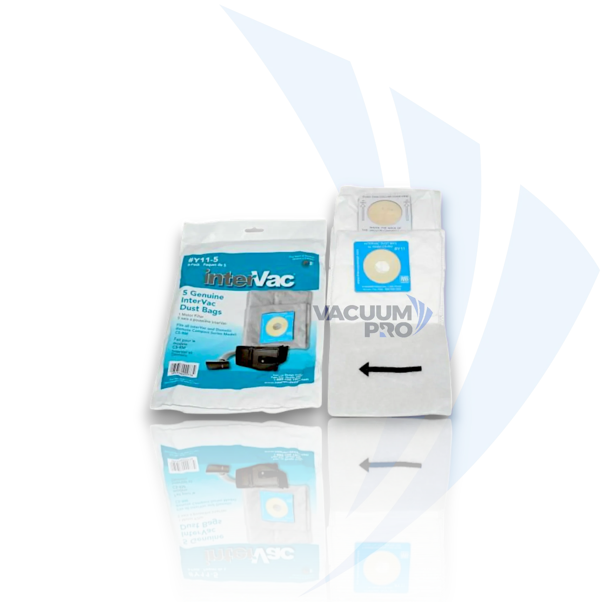 Replacement bags and filter for InterVac vacuum, Part #9015Y11-5