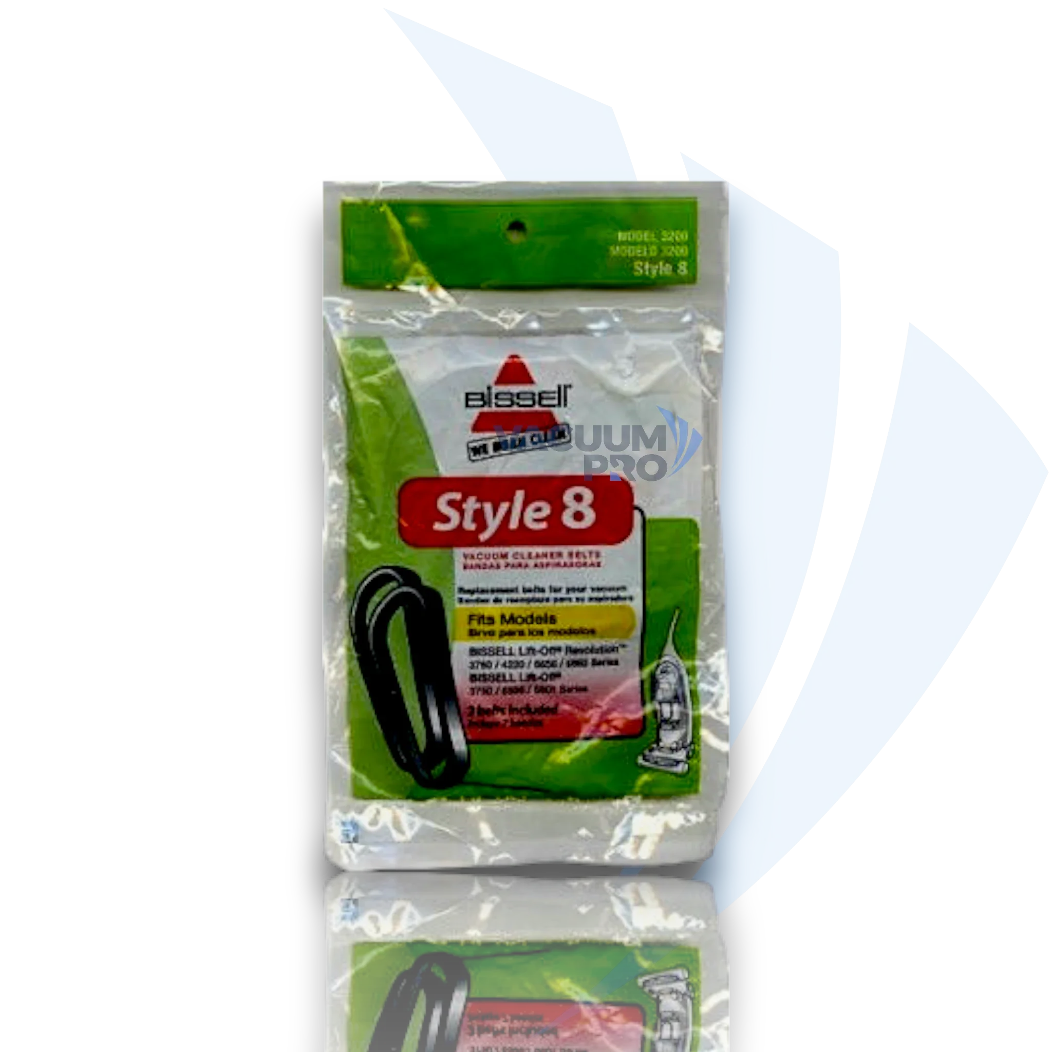 Replacement Vacuum Belt - Bissell Style 8 & 14 Genuine 2-Pack, Fits Lift-Off Bagless Vacuums, Part #3200 (Pack of 2) for Bissell vacuum, Part #3200