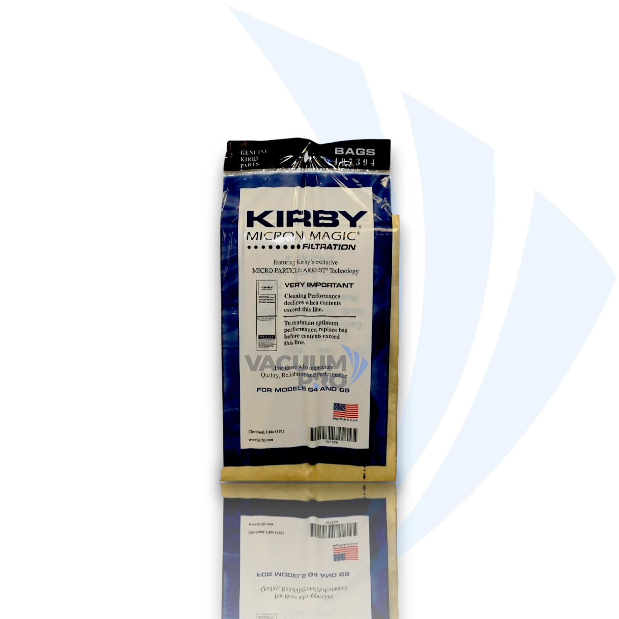 Replacement paper bags for Kirby vacuum, Part #197394