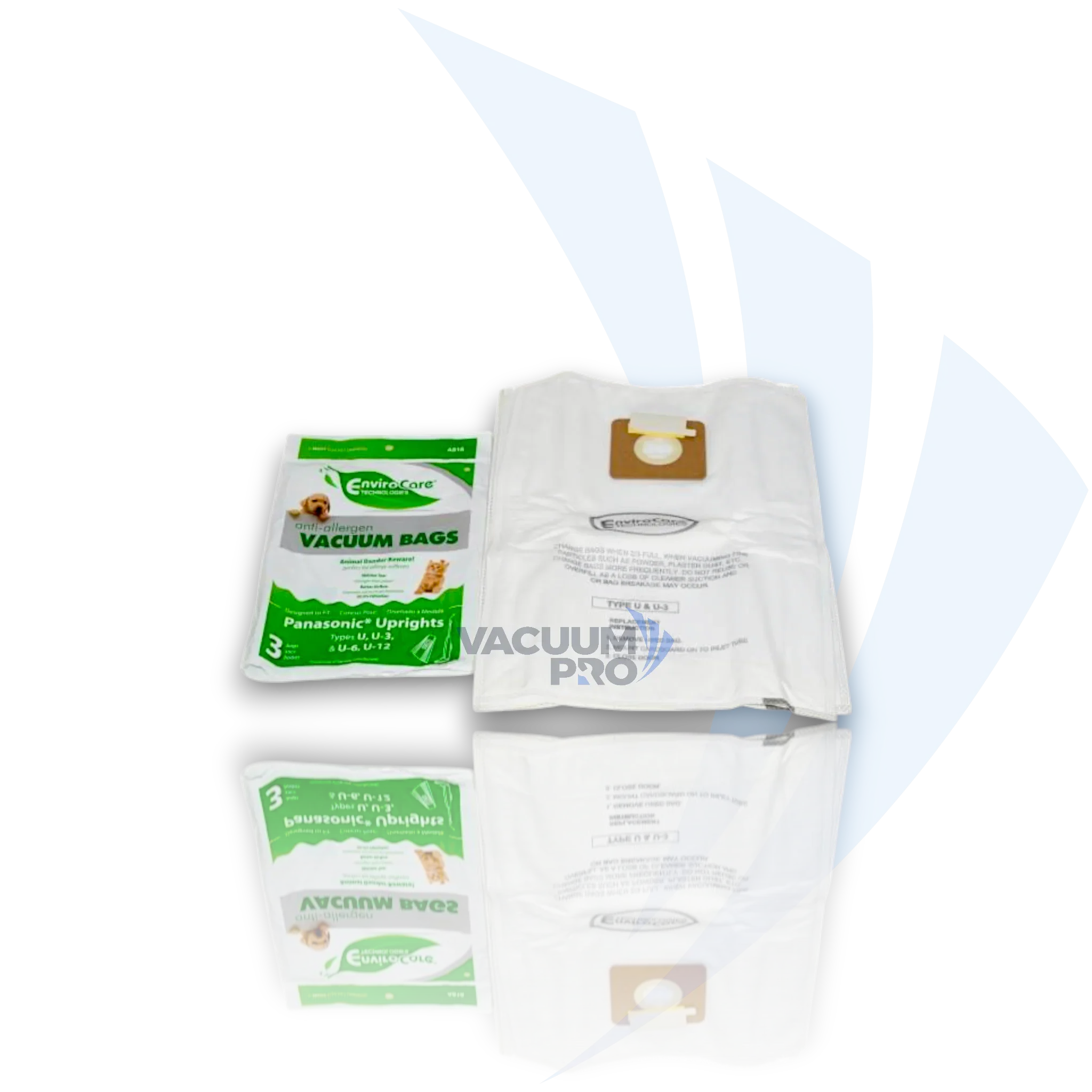 Replacement Vacuum Bags - 3-Ply Allergen High Performance, Fits Evolution FB-75, FB-80, FB-90, FBHDI, FBP-95, FBP-HD2, Panasonic U3, U6, Part #EVOLUTION-U-A816 (Pack of 3) for Evolution vacuum, Part #EVOLUTION-U-A816