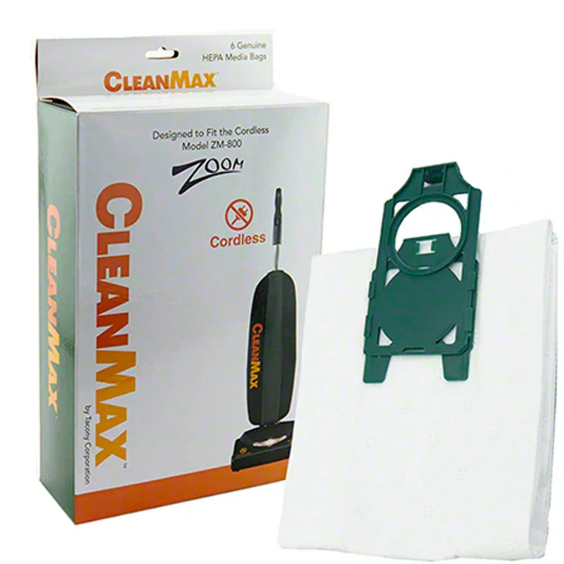 Alt Tag: Replacement HEPA media bags for CleanMax Zoom cordless, Part #ZM800