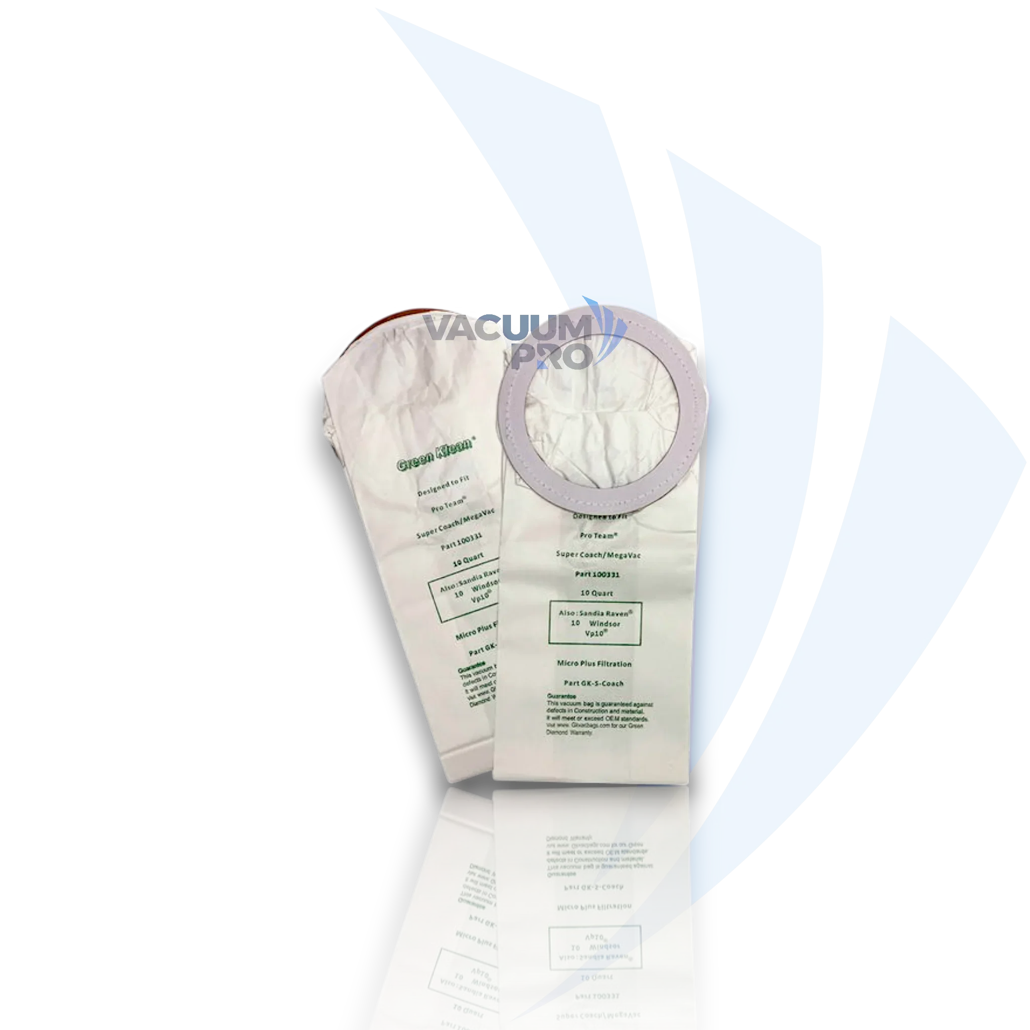 Replacement micro filtration bags for Century vacuum, Part #10QT-BAGS