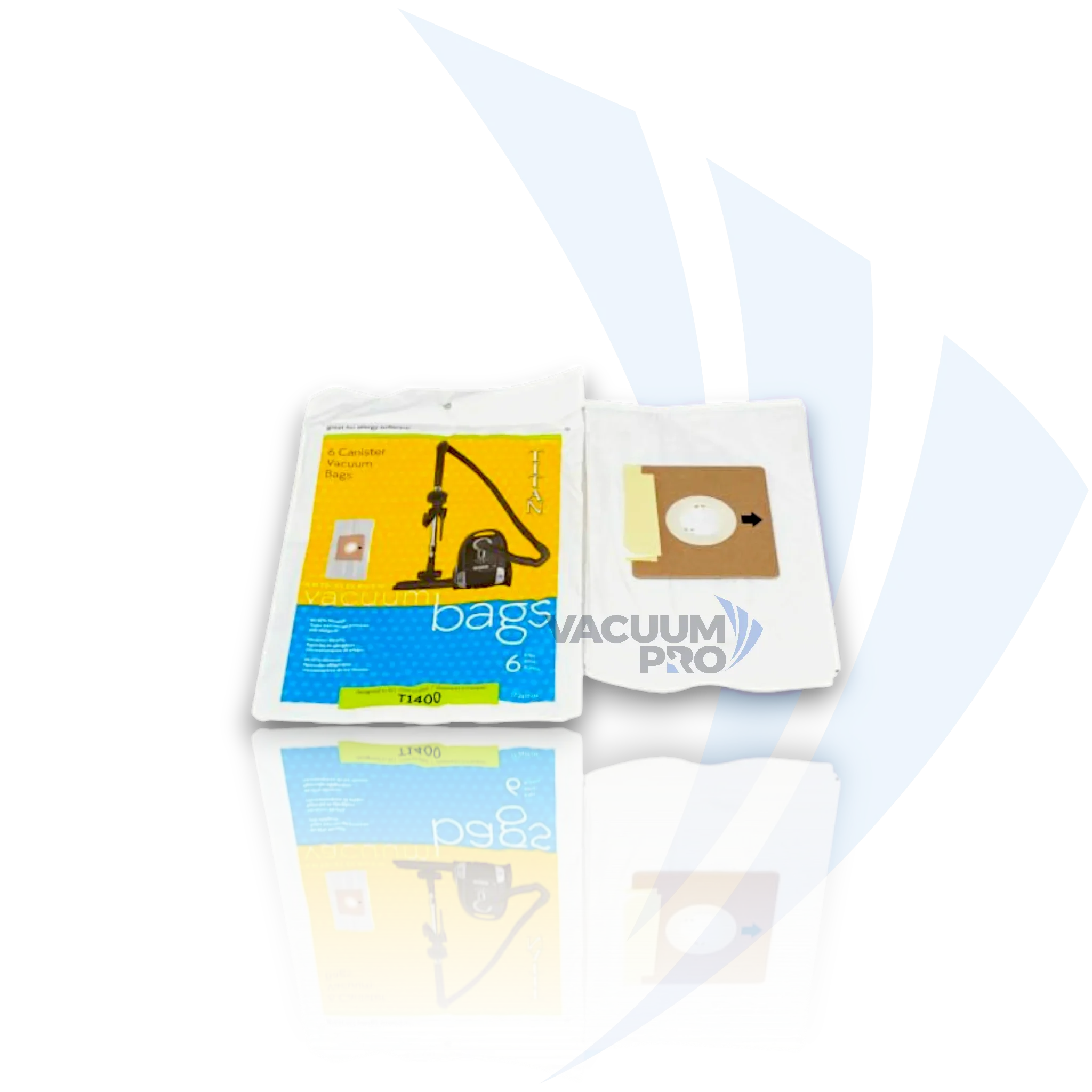Replacement allergen paper bags for Titan vacuum, Part #17-2417-04 Vacuum Bags - Allergen Paper, Fits Titan T1400 Compact Canister, Part #17-2417-04 (Pack of 6).
