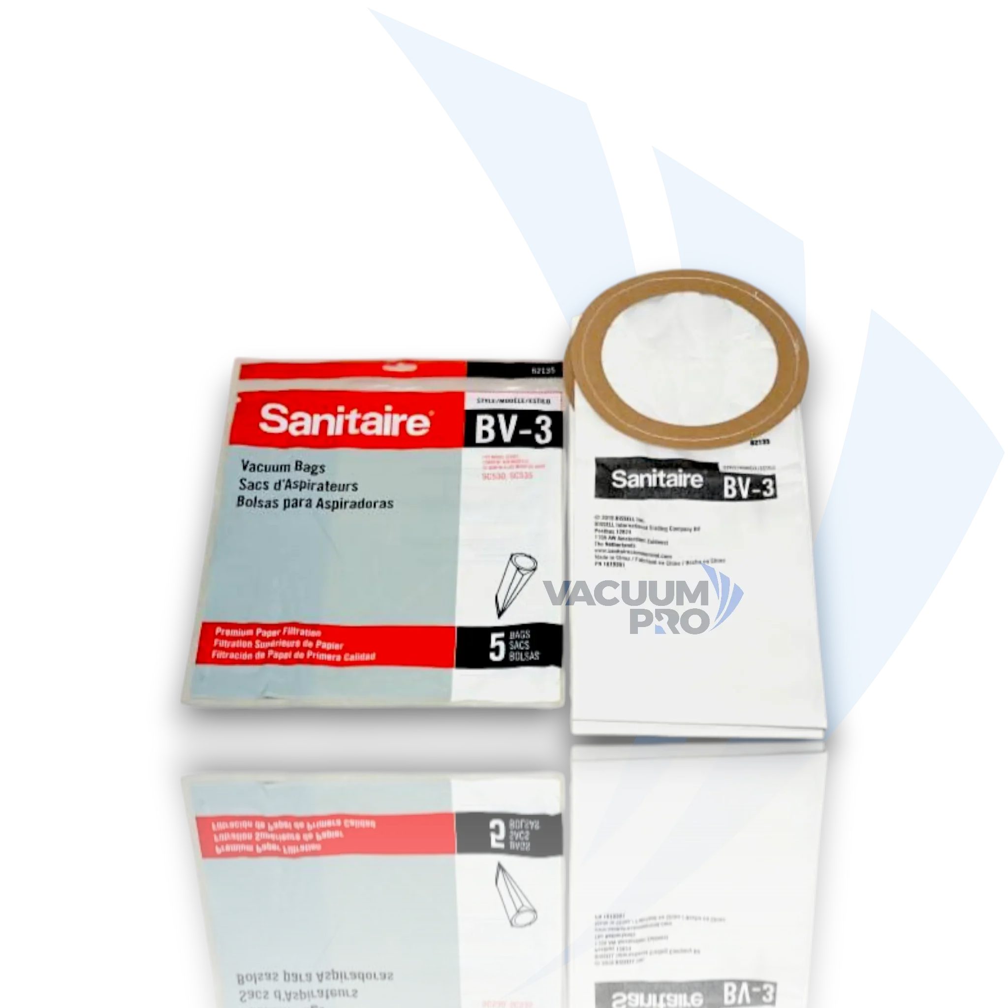 Replacement Paper Bags for Eureka Sanitaire vacuum, Part #62135 Vacuum Bags - Paper, Fits Eureka Sanitaire SC530 SC535, Part #62135 (Pack of 5).
